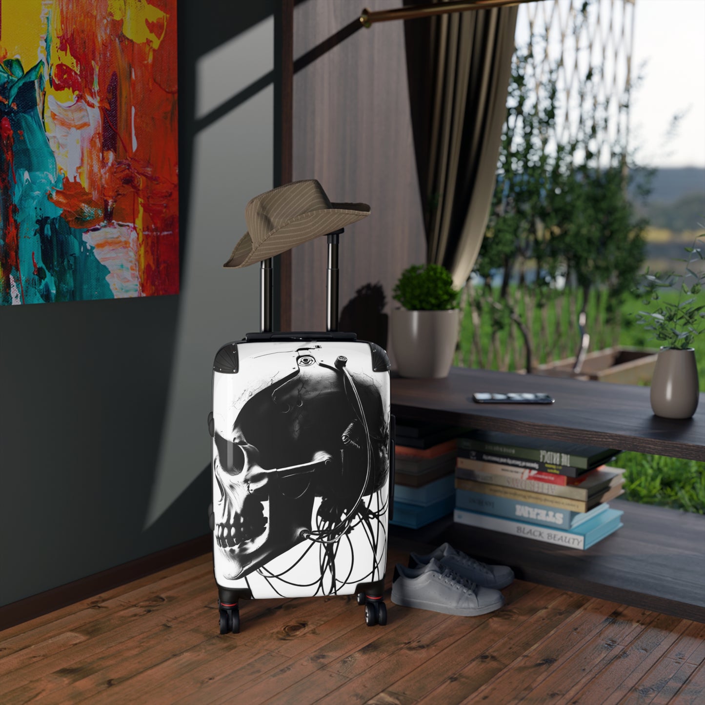 Stylish Travel Suitcase with Skull Design - Perfect for Adventurers