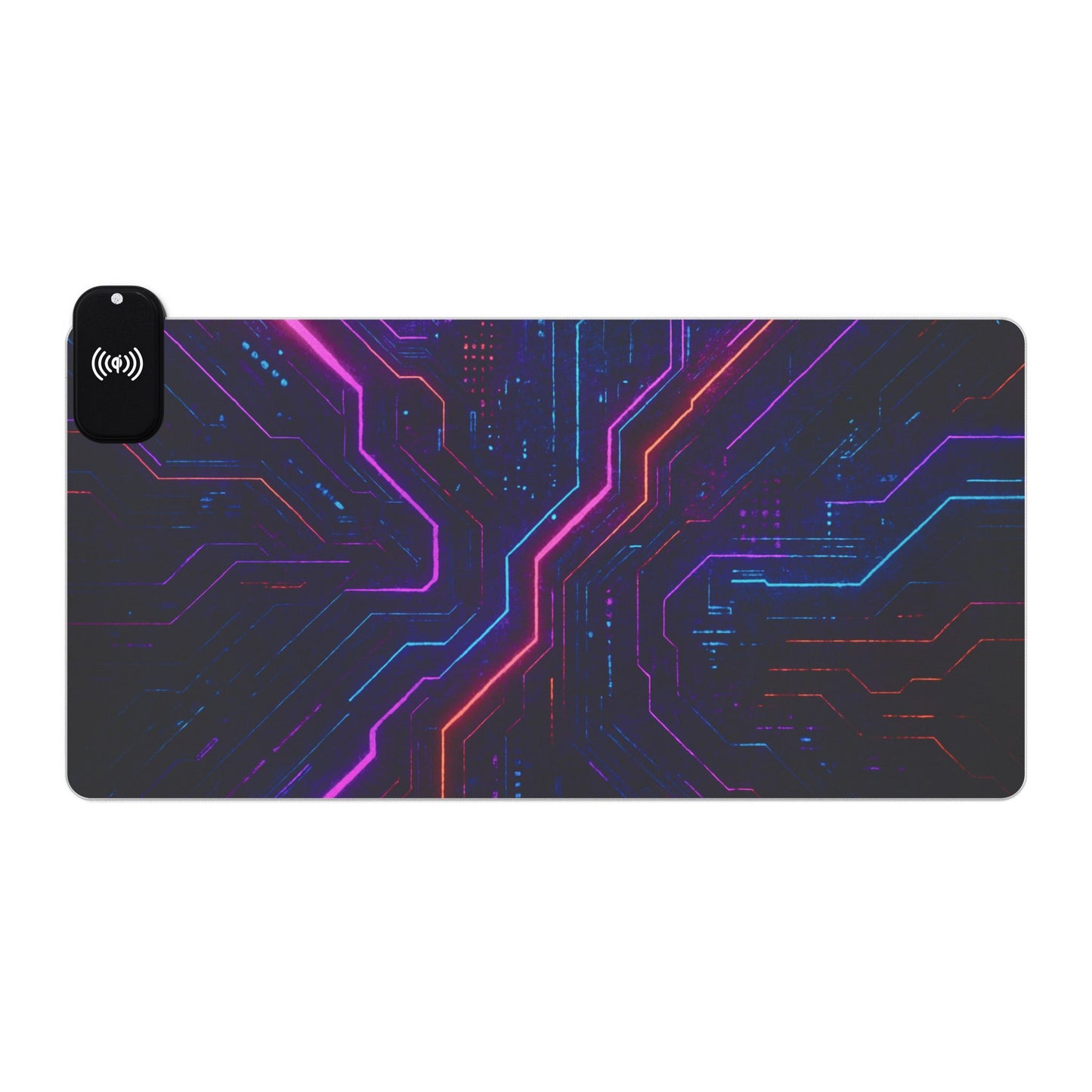 LED Gaming Mouse Pad with Wireless Charging - Futuristic Tech Design, Gamer Accessories, Desk Decor, Birthday Gifts, Game Night Essentials