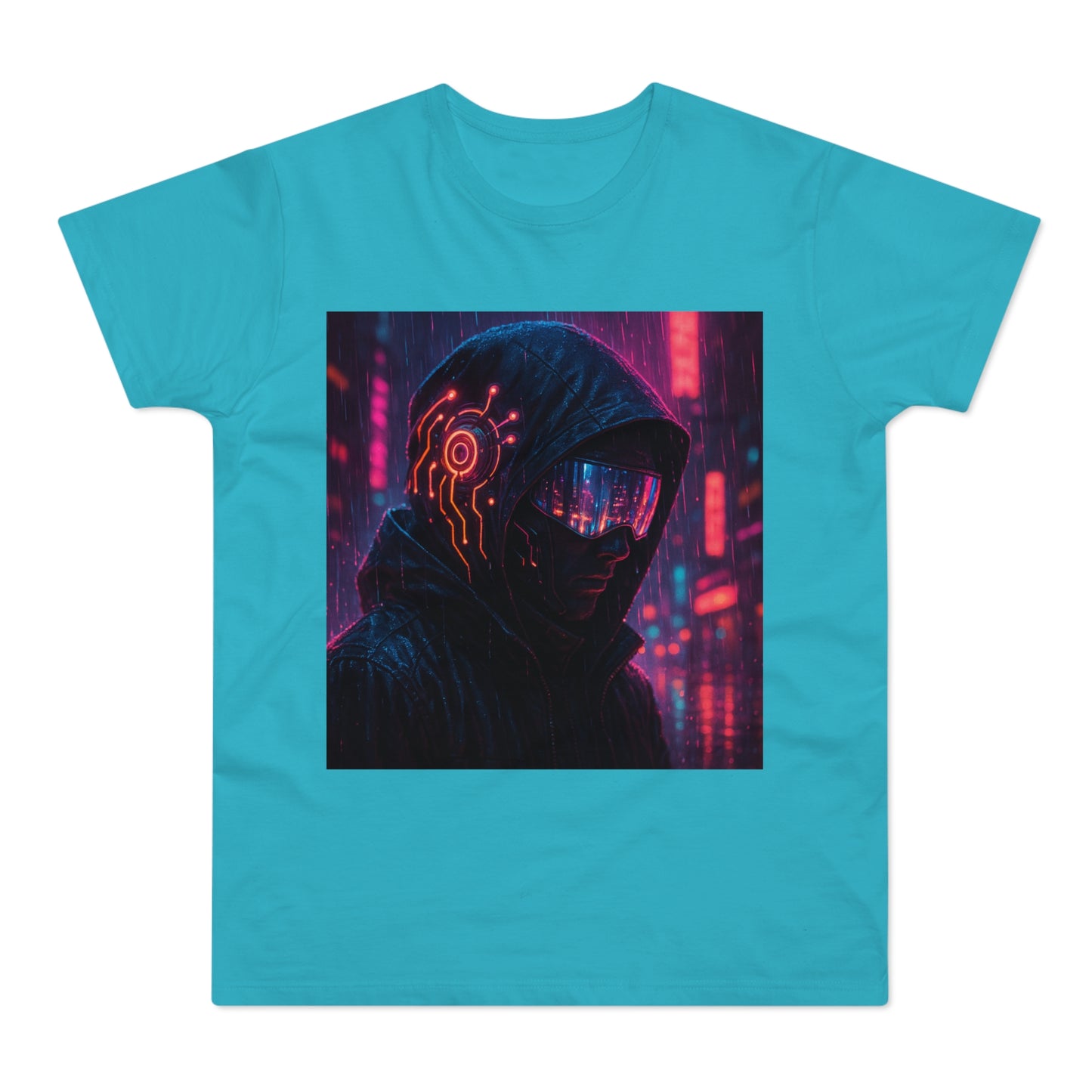 Cyberpunk Graphic Tee for Men & Women, Futuristic Streetwear, Perfect Gift for Gamers, Casual Wear for Tech Enthusiasts, Urban Style T-Shirt