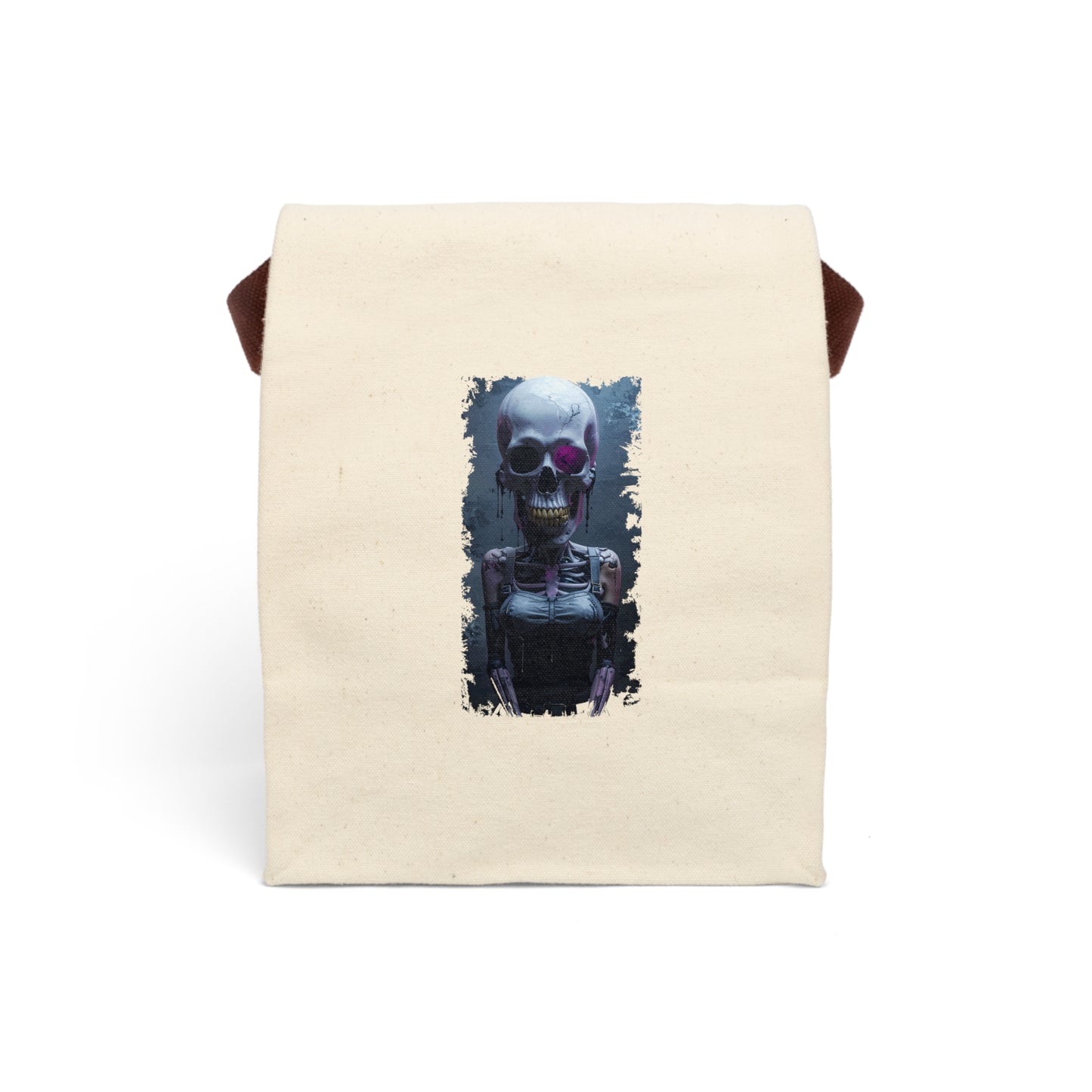 Stylish Canvas Lunch Bag, Fun Skull Design, Eco-Friendly Tote, Back to School, Lunchbox, Picnic Pouch, Gift for Halloween