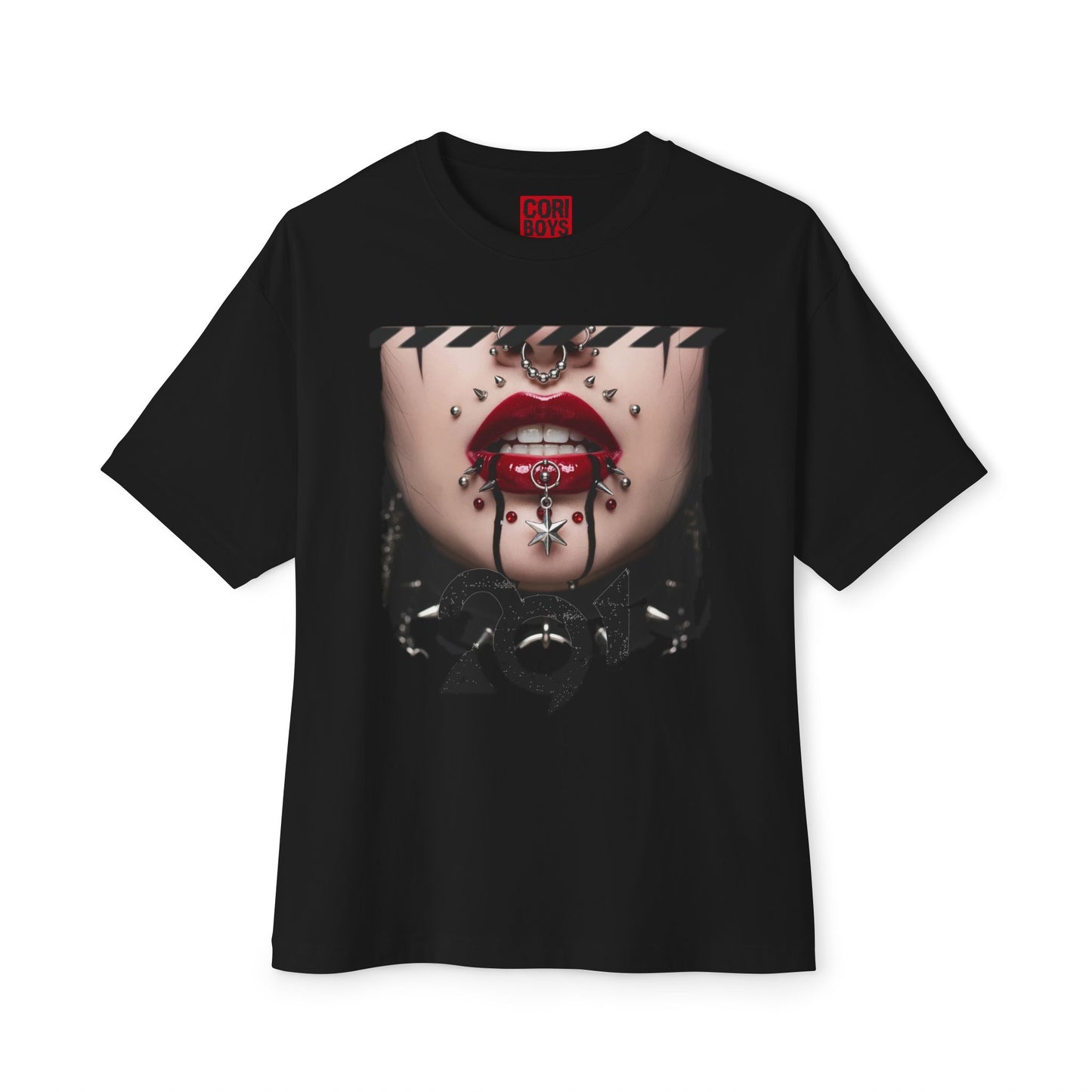 Chic Graphic Tee, Edgy Streetwear Top, Unisex Oversized T-Shirt, Artsy Casual Style, Fashion Statement Tee