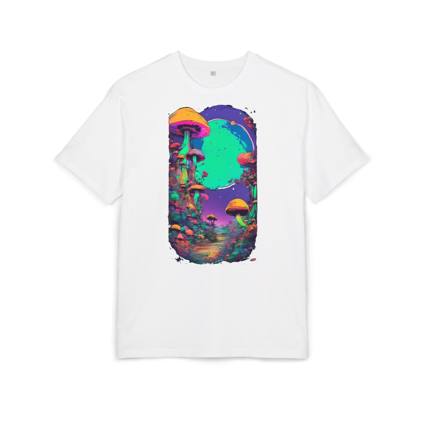 Psychedelic Mushroom Oversize Tee, Unisex Heavyweight Shirt, Bohemian Fashion, Festival Wear, Nature Lover Gift
