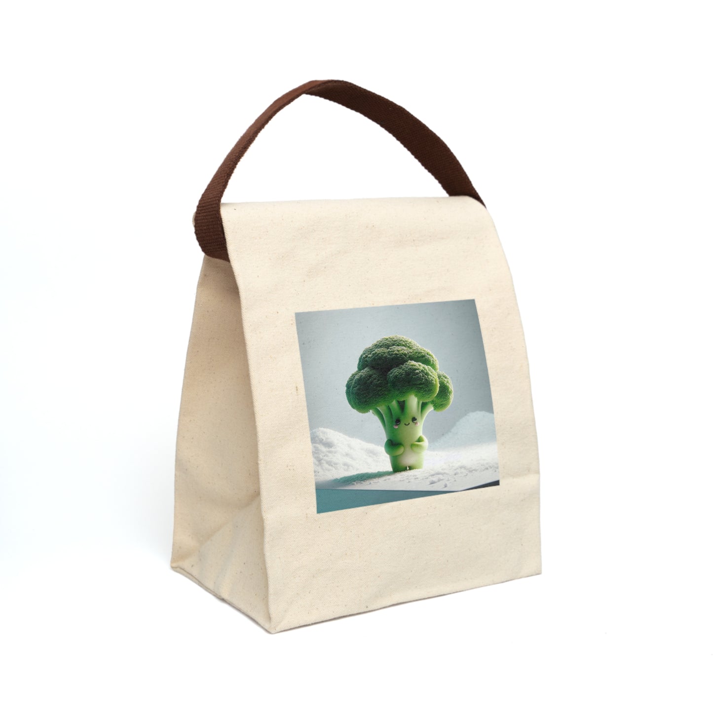 Eco-Friendly Broccoli Canvas Lunch Bag - Reusable, Insulated, Cute Lunch Tote, Vegan Gift, Meal Prep Container