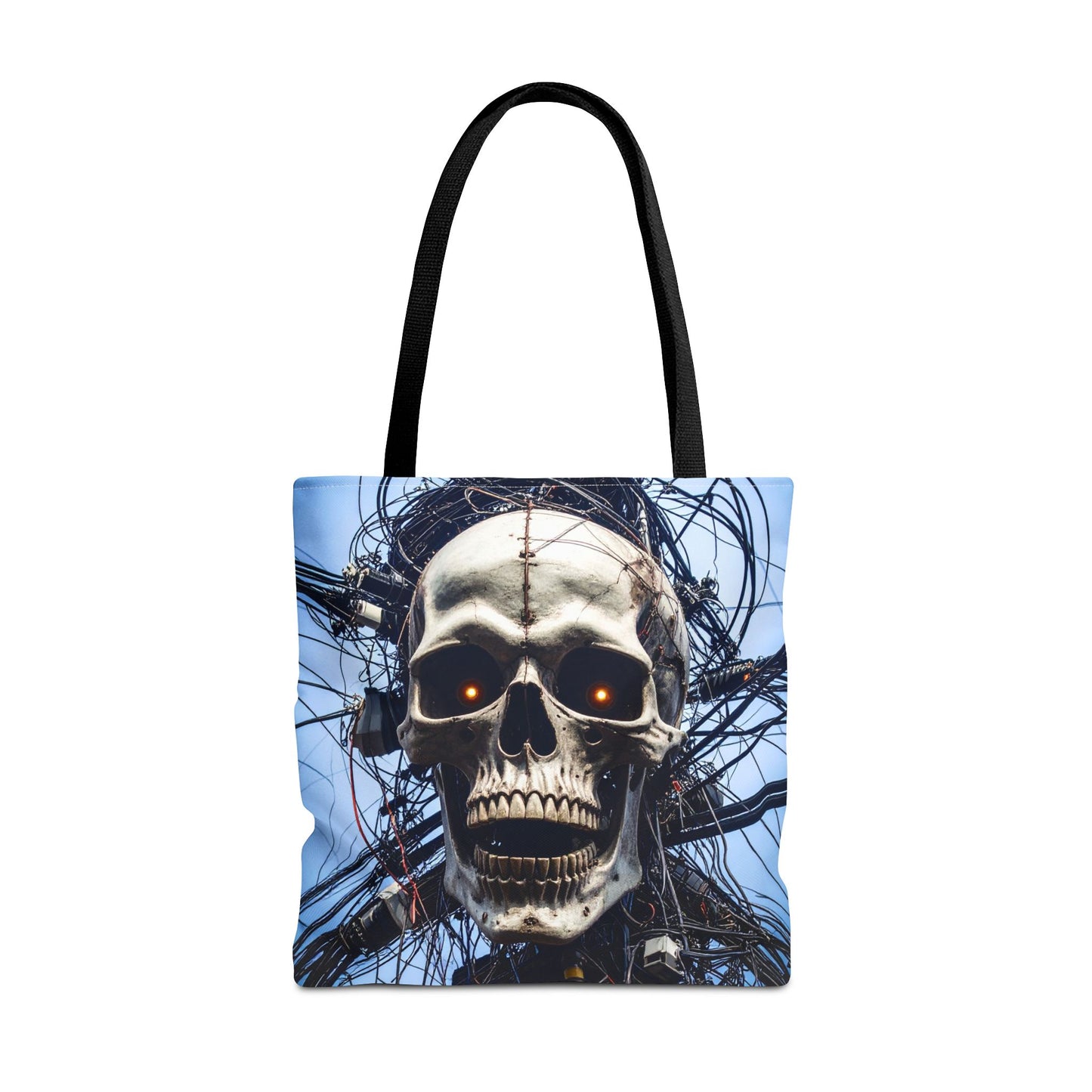 Gothic Skull Tote Bag, Gift for Halloween, Edgy Fashion Accessory, Unique Shopping Bag, Cool Graphic Reusable Tote