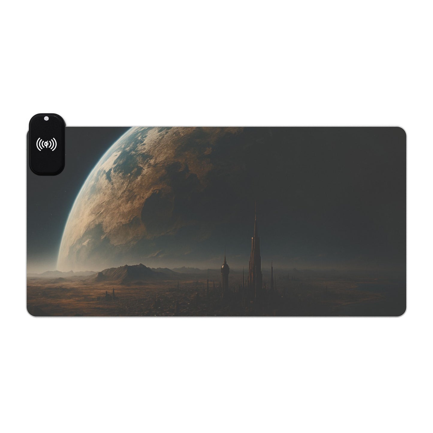 LED Gaming Mouse Pad with Wireless Charging Station, Gaming Accessories, Office Decor, Desk Organization, Space Design, Computer Gear