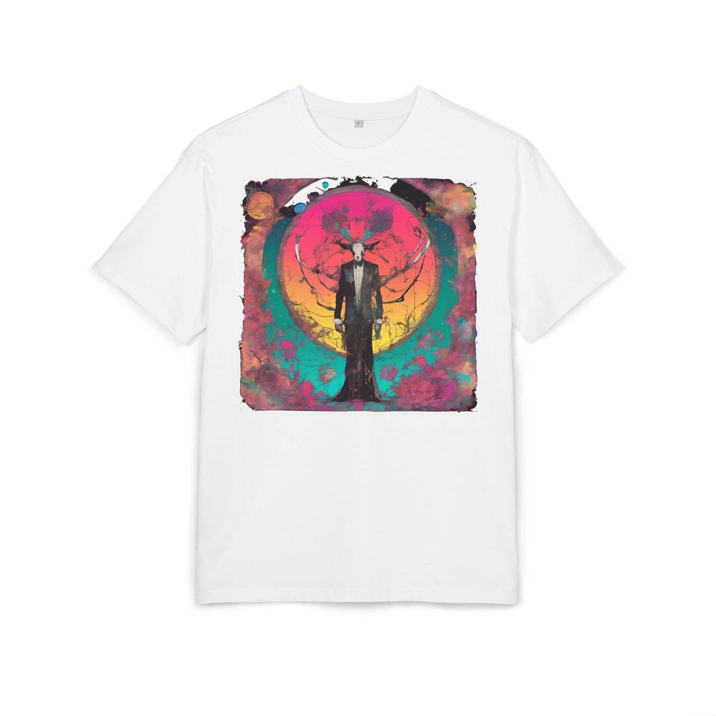 Vibrant Artistic Oversize Tee - Unisex Heavyweight T-Shirt, Bohemian Style, Gift for Art Lovers, Festival Wear, Casual Chic