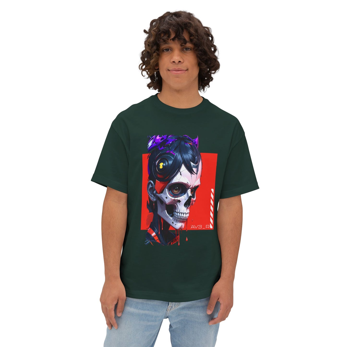 Edgy Oversized Tee with Skull Design, Streetwear Shirt for Art Lovers, Unisex Graphic Tee, Halloween Apparel, Trendy Casual Wear