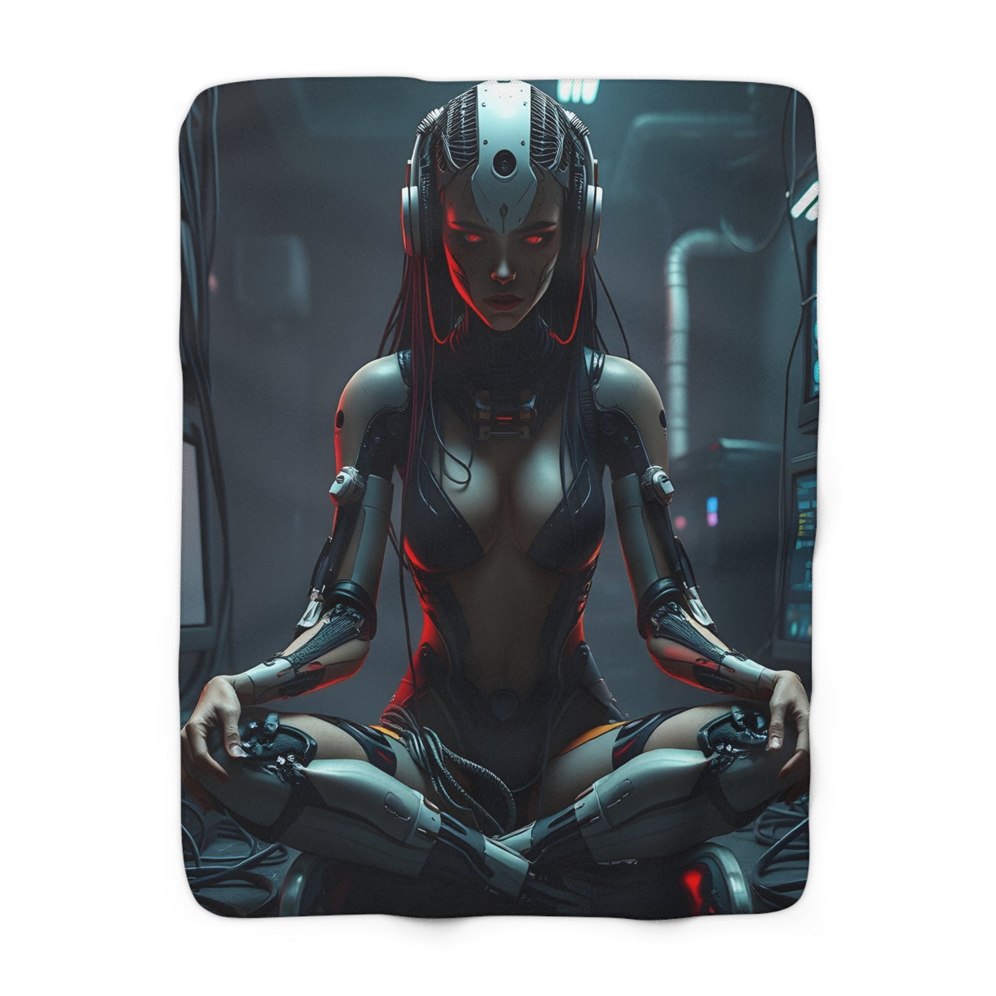 Cyber Sherpa Fleece Blanket - Cozy Aesthetic Home Decor