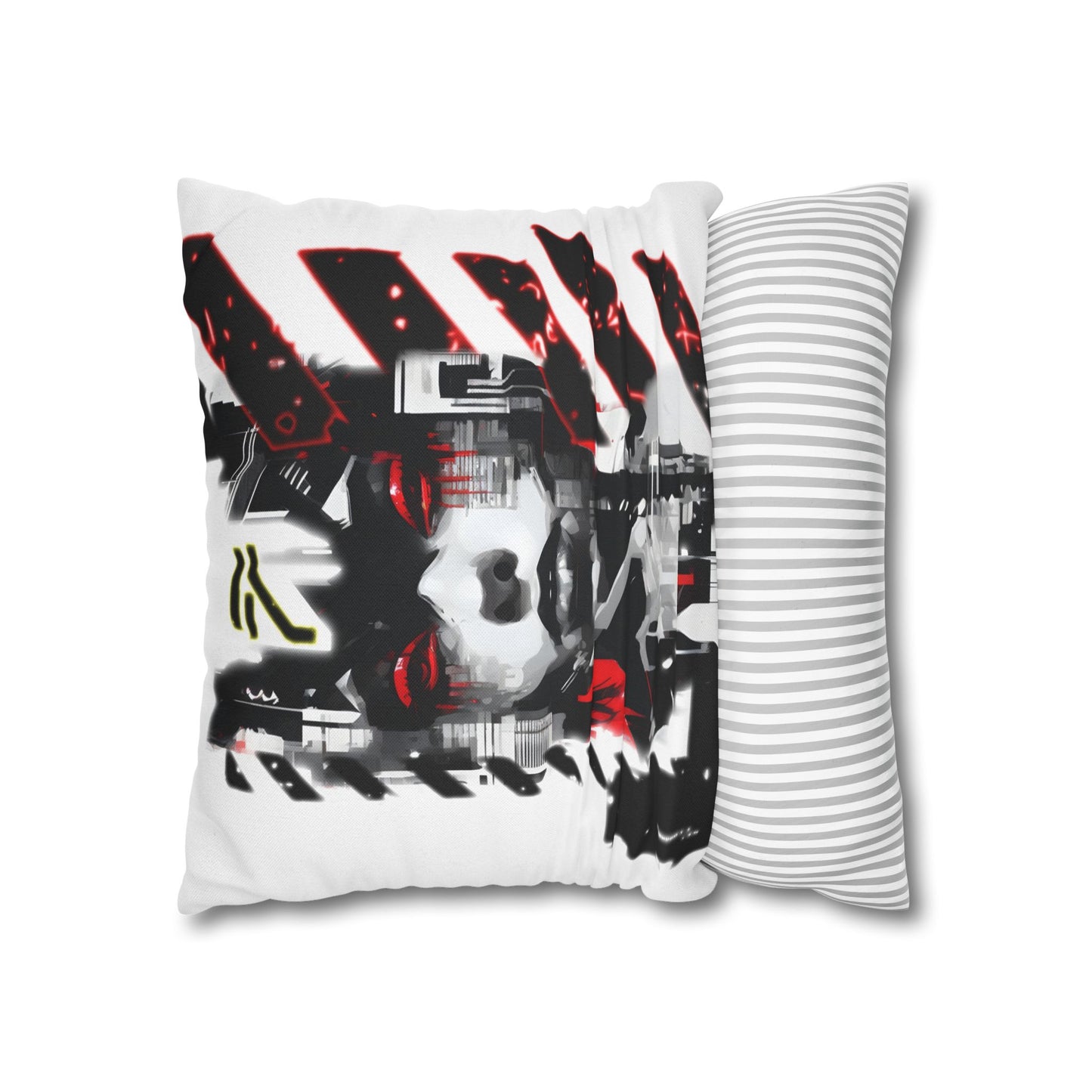 Bold Graphic Pillowcase, Unique Decorative Cushion Cover for Modern Home, Cyberpunk Art Decor, Gift for Art Lovers, Stylish Throw Pillow