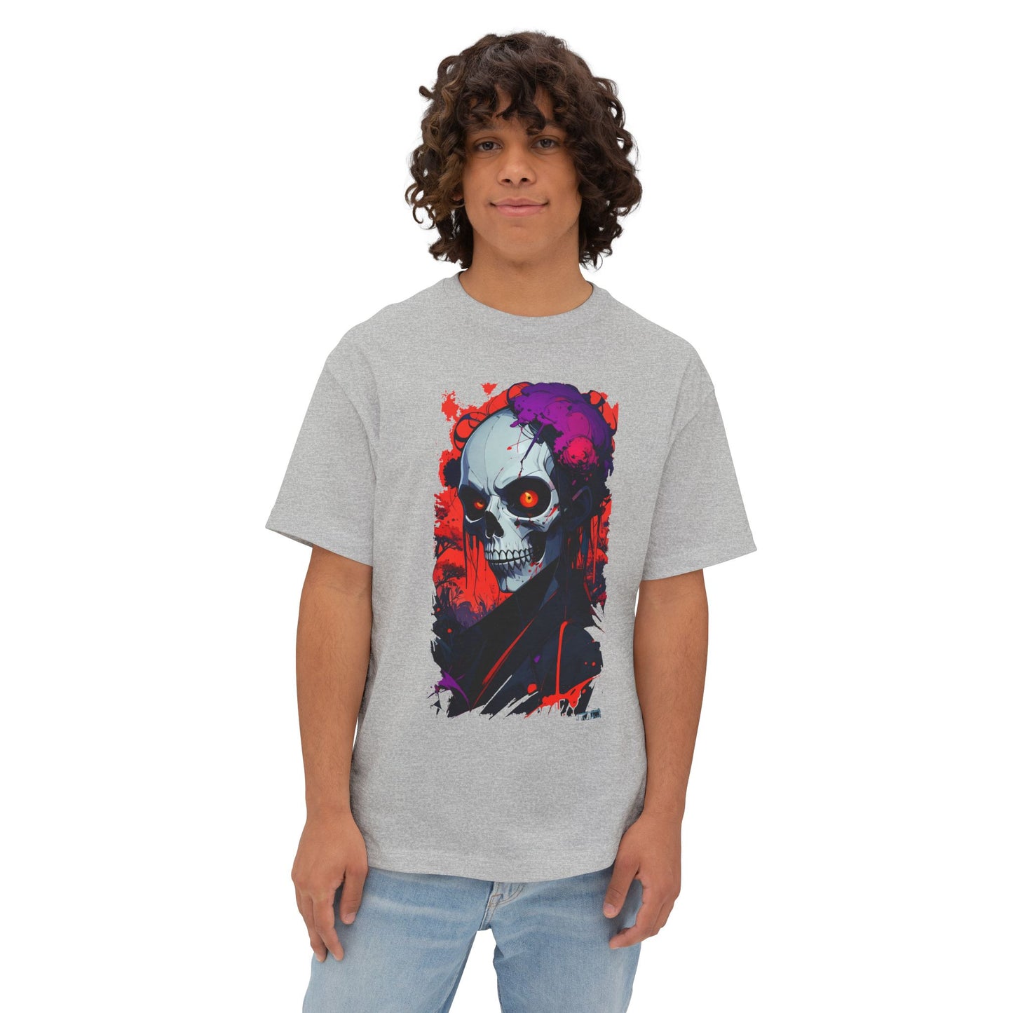 Edgy Skull Graphic Tee, Oversized T-Shirt for Casual Wear, Halloween Costume, Streetwear Fashion, Unisex Gift Idea