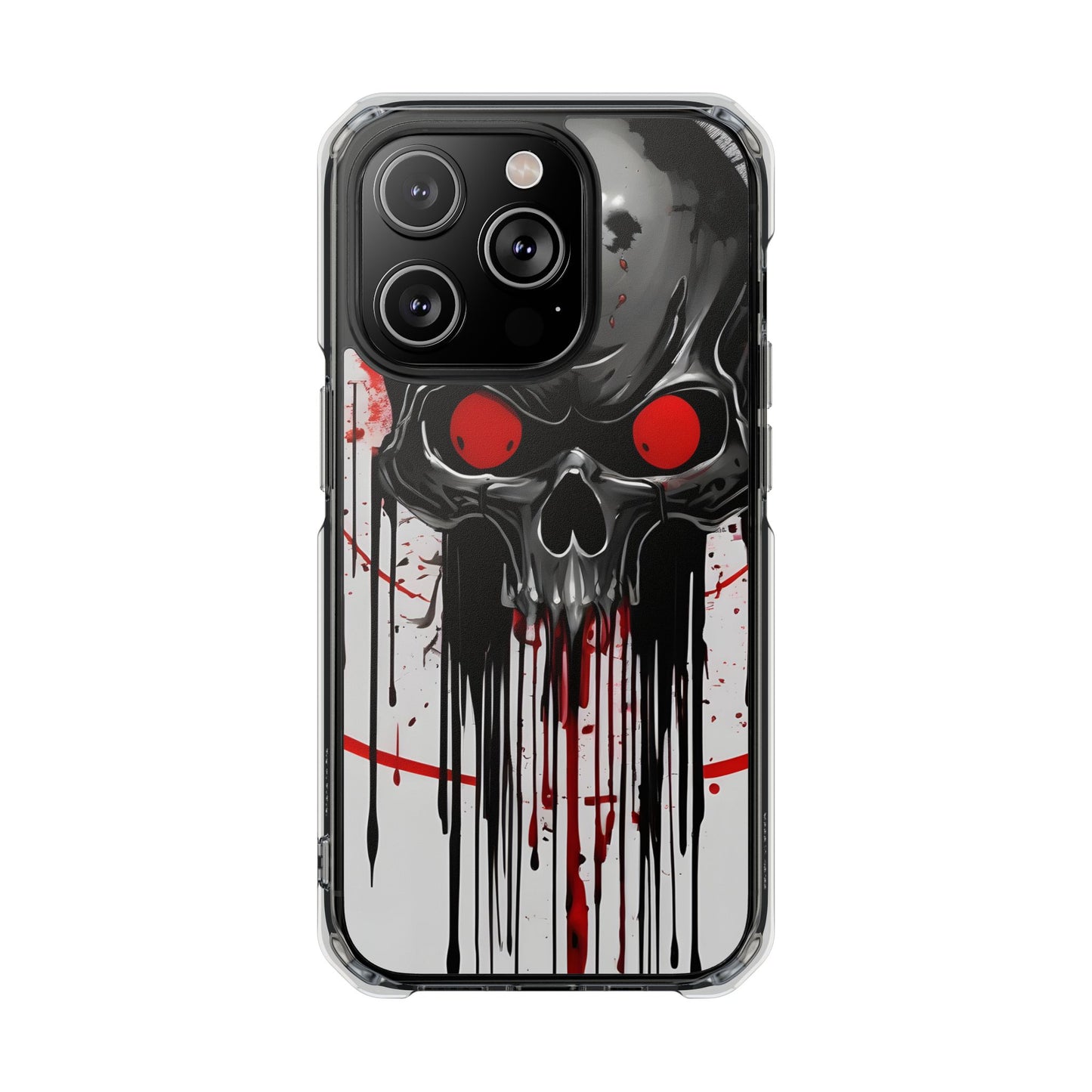 Edgy Skull Design Phone Case, Unique Protective Case, Magnetic Impact Case, Halloween Gift, Skull Lover Accessory