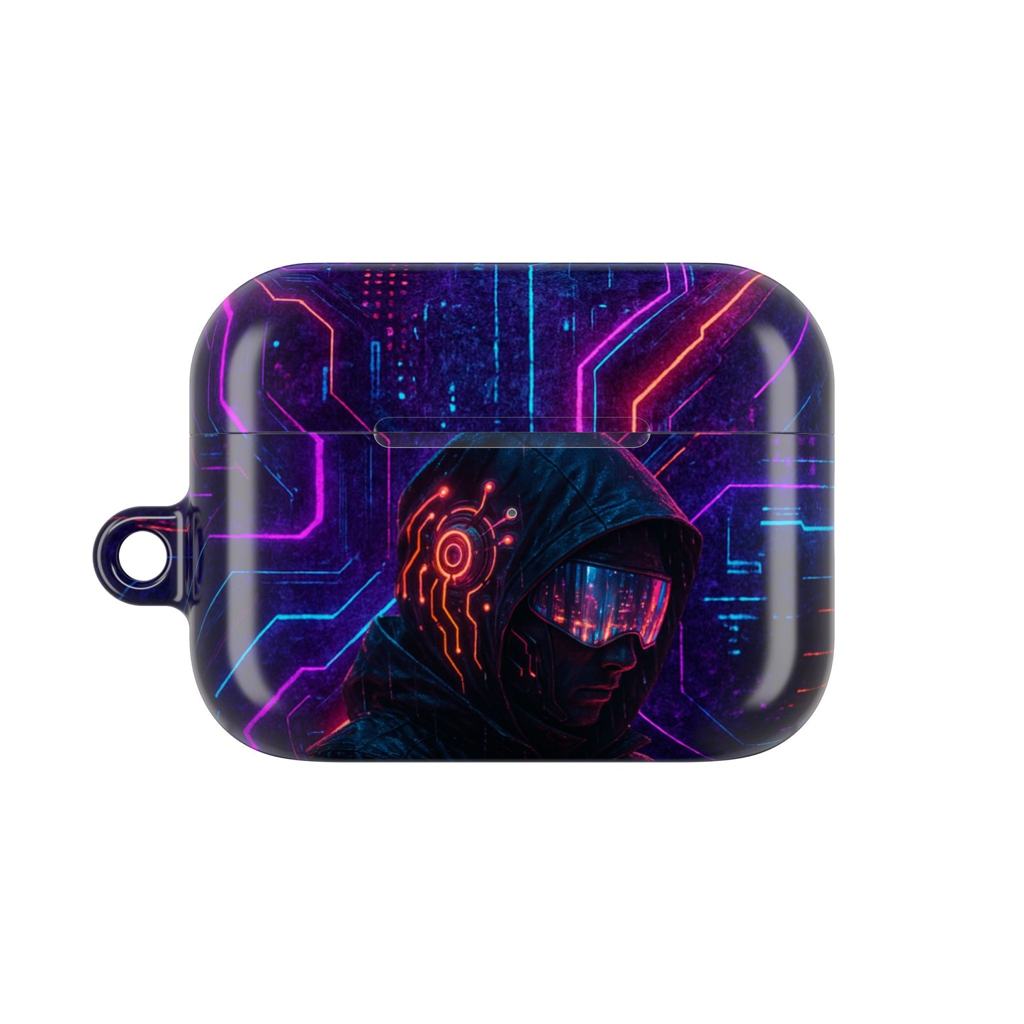 Futuristic AirPod Case, Cyberpunk Earbud Holder, Neon Accessory, Tech Gift for Gadget Lovers, Sleek & Stylish Protection