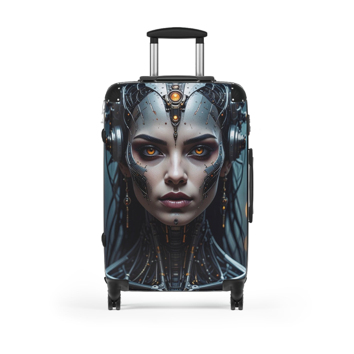 Futuristic Travel Suitcase - Unique Luggage, Stylish Carry-On, Personal Suitcase, Boho Vacation Bag, Robot Design