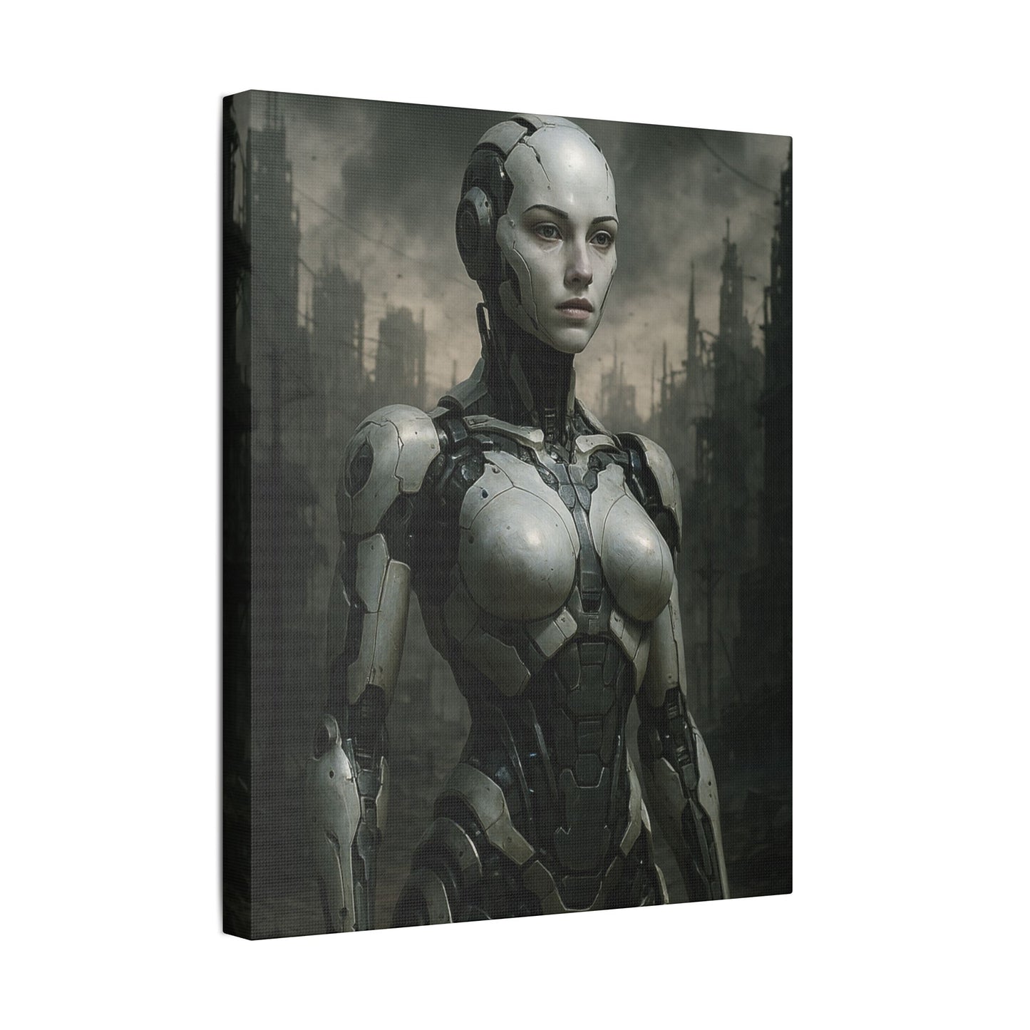 Futuristic Robot Art Canvas Print, Sci-Fi Home Decor, Modern Wall Art, Tech-Inspired Artwork, Gift for Tech Lovers