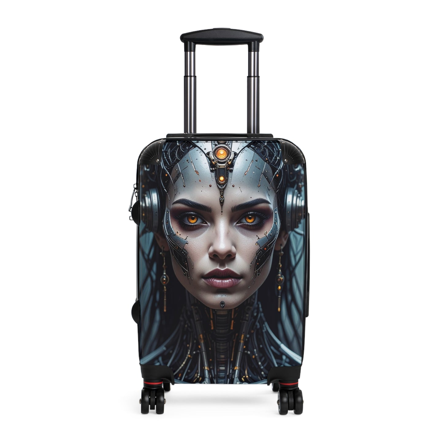 Futuristic Travel Suitcase - Unique Luggage, Stylish Carry-On, Personal Suitcase, Boho Vacation Bag, Robot Design