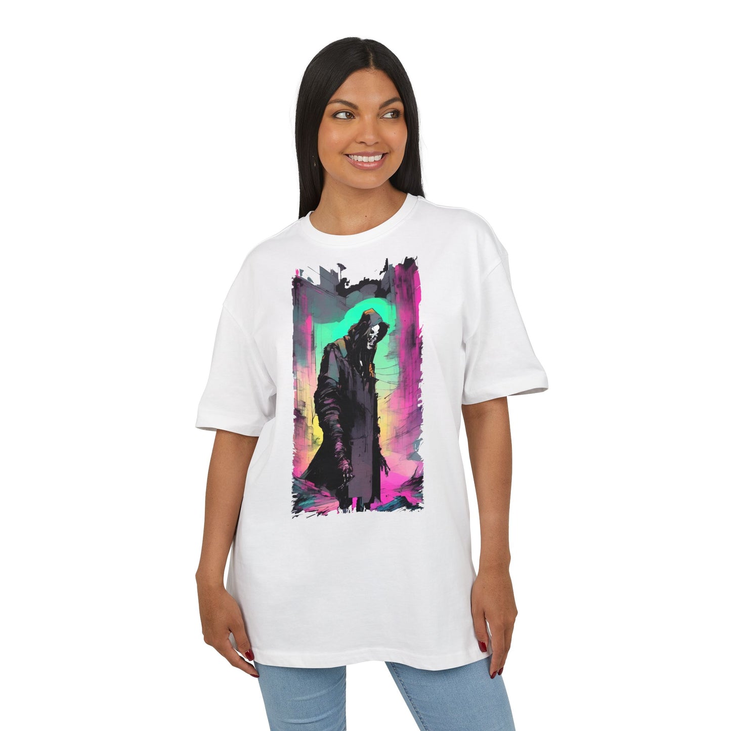 Vibrant Oversize Graphic Tee, Unisex Heavy Tee, Streetwear, Casual Wear, Unique Art Shirt, Gift for Him/Her/Friends