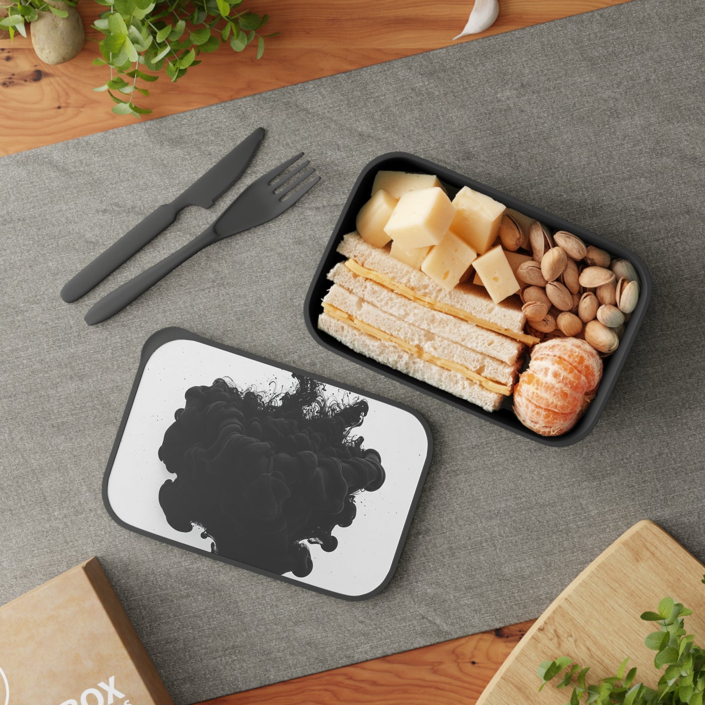 Stylish Bento Box with Utensils | Modern Meal Prep Container, Eco-Friendly Lunchbox, Perfect for Work, School, and Picnics
