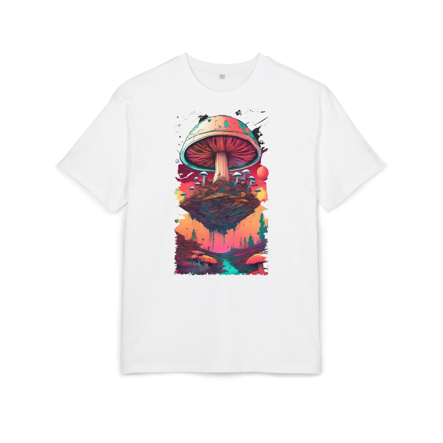 Psychedelic Mushroom Unisex Tee - Oversize Graphic T-Shirt for Festivals, Art Lovers, Gifts, and Casual Wear
