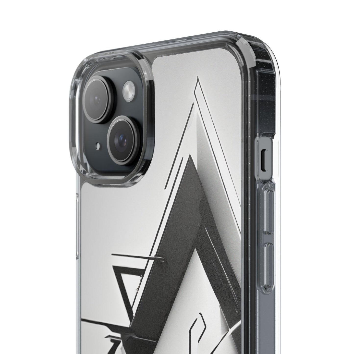 Clear Phone Case with Abstract Edgy Design Print