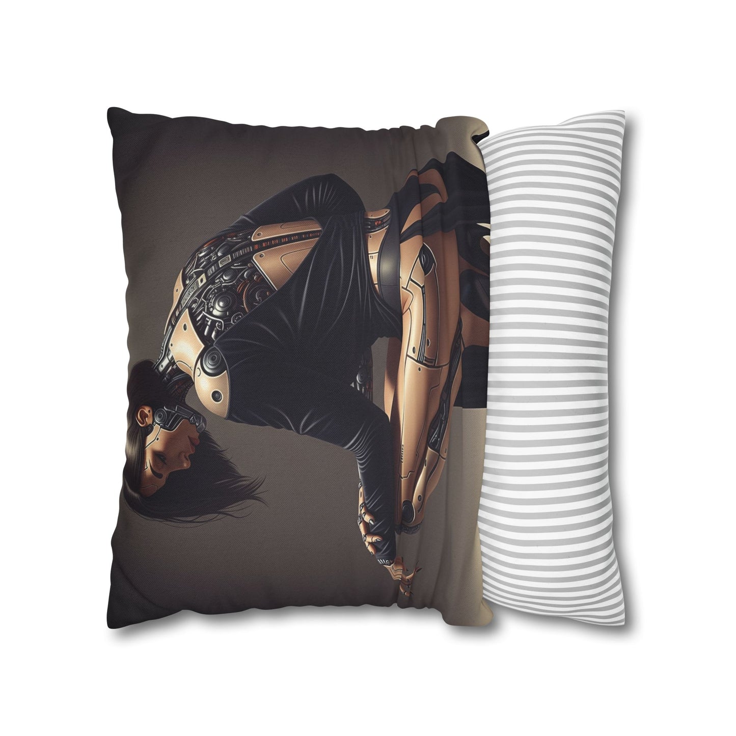 Futuristic Robot Art Pillowcase, Decorative Throw Pillow, Modern Home Decor, Gift for Tech Lovers, Cyberpunk Cushion Cover