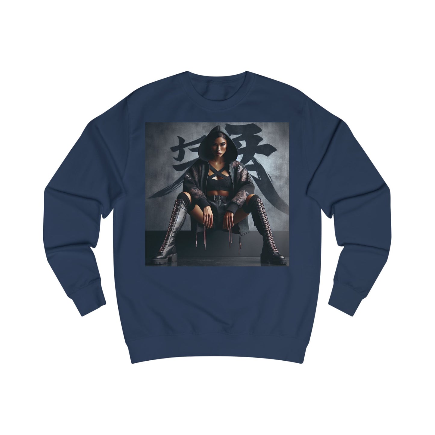 Edgy Graphic Unisex Sweatshirt, Urban Streetwear, Trendy Apparel, Fashion Statement, Perfect Gift for Her