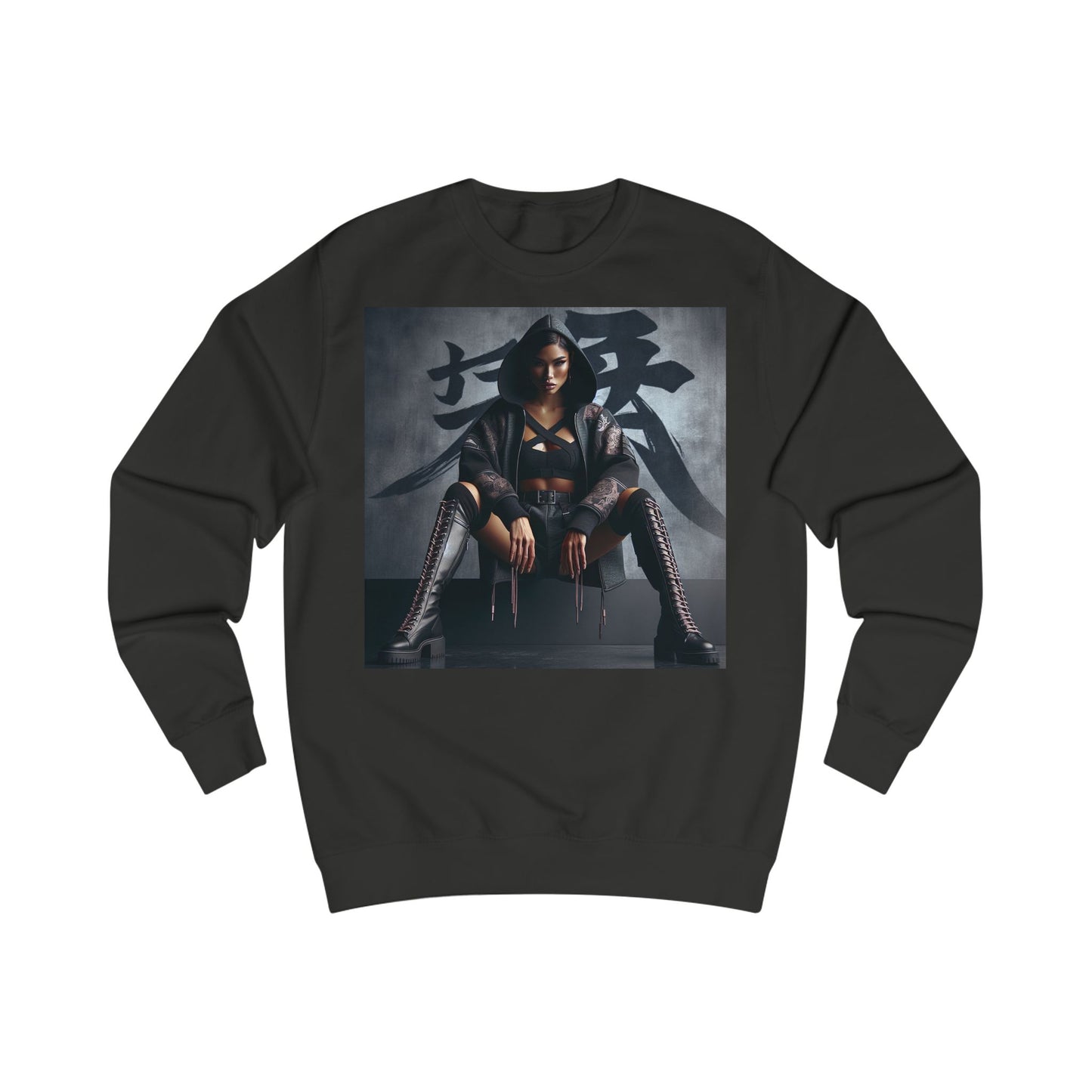 Edgy Graphic Unisex Sweatshirt, Urban Streetwear, Trendy Apparel, Fashion Statement, Perfect Gift for Her