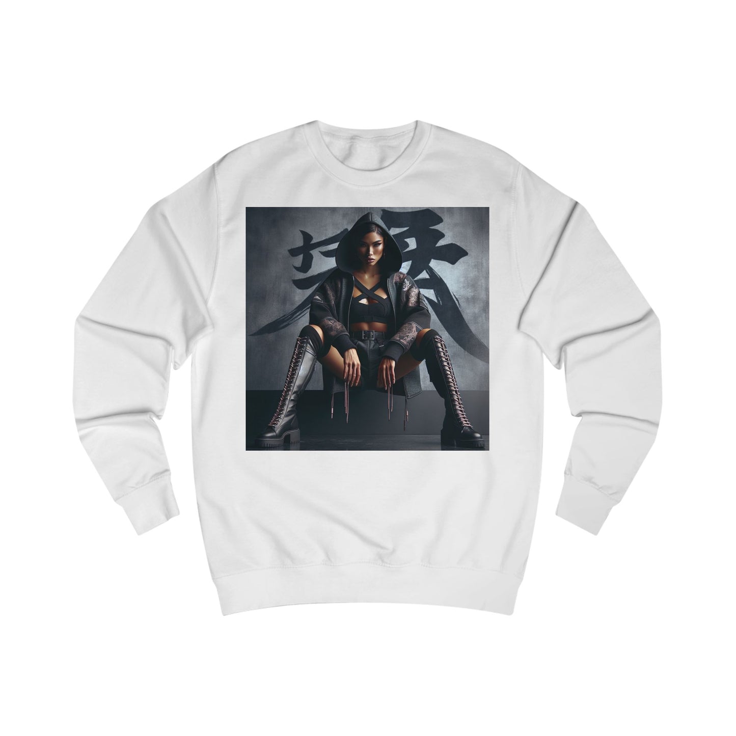 Edgy Graphic Unisex Sweatshirt, Urban Streetwear, Trendy Apparel, Fashion Statement, Perfect Gift for Her