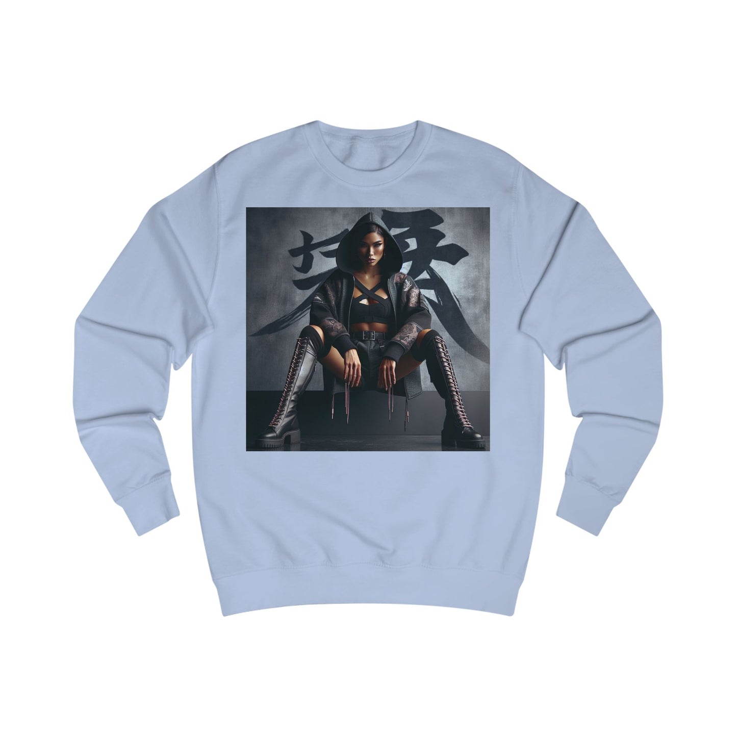Edgy Graphic Unisex Sweatshirt, Urban Streetwear, Trendy Apparel, Fashion Statement, Perfect Gift for Her