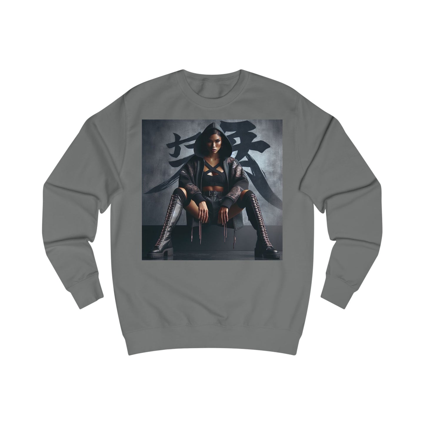 Edgy Graphic Unisex Sweatshirt, Urban Streetwear, Trendy Apparel, Fashion Statement, Perfect Gift for Her