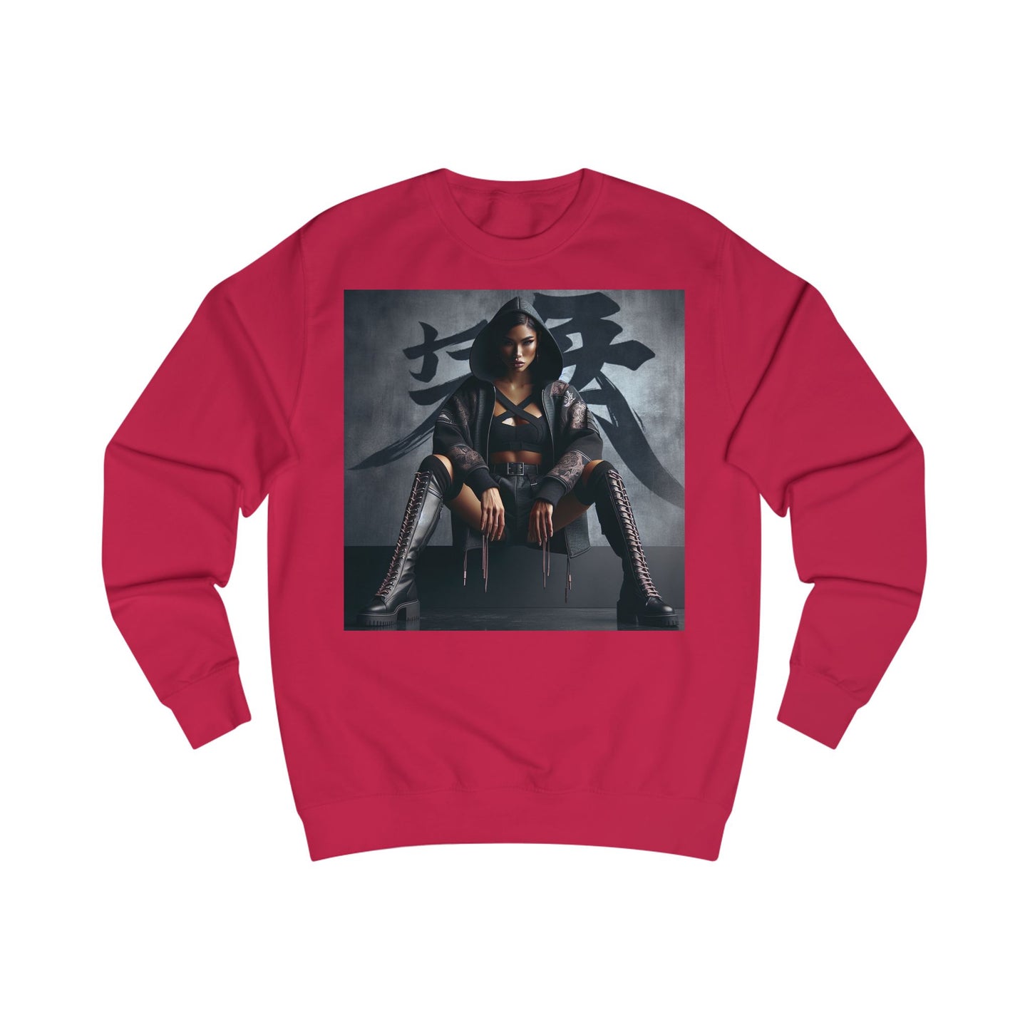 Edgy Graphic Unisex Sweatshirt, Urban Streetwear, Trendy Apparel, Fashion Statement, Perfect Gift for Her