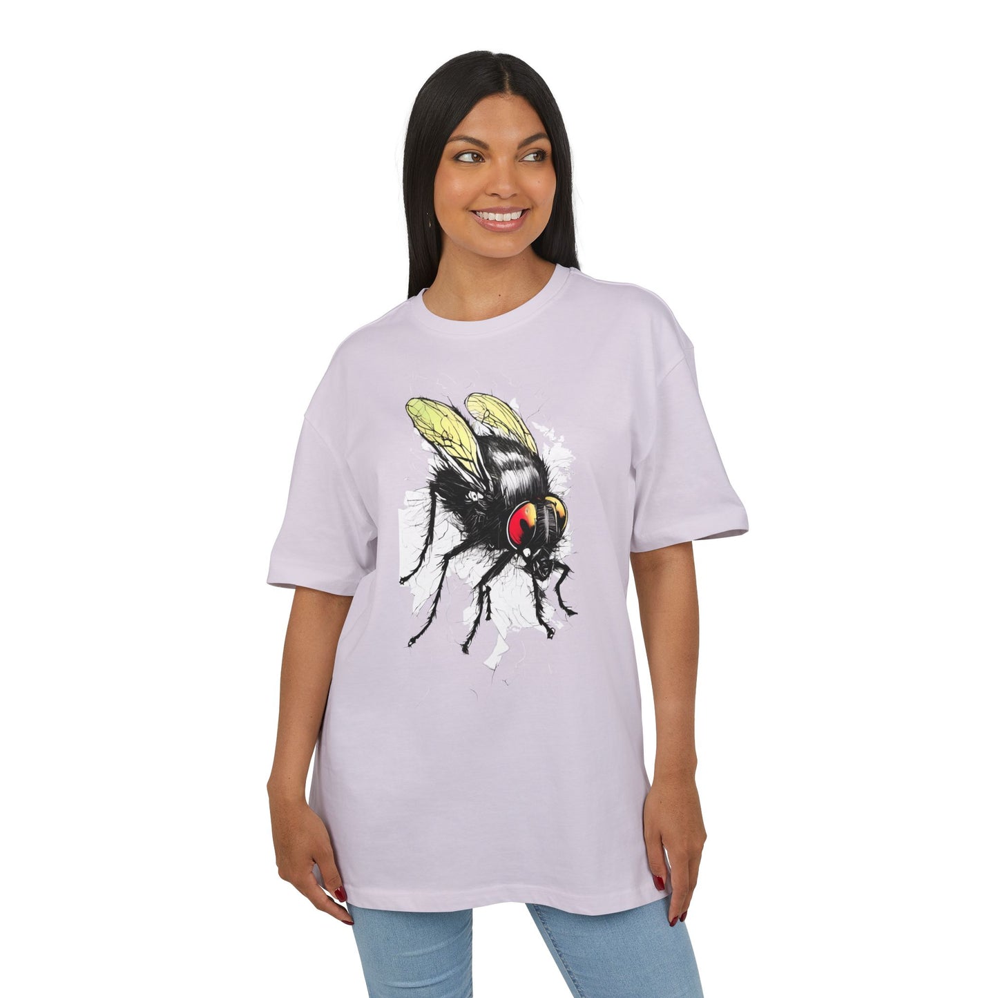 Bee-Inspired Unisex Heavy Oversize Tee, Casual Wear, Graphic T-Shirt, Gift for Nature Lovers, Summer Style, Eco-Friendly Fashion