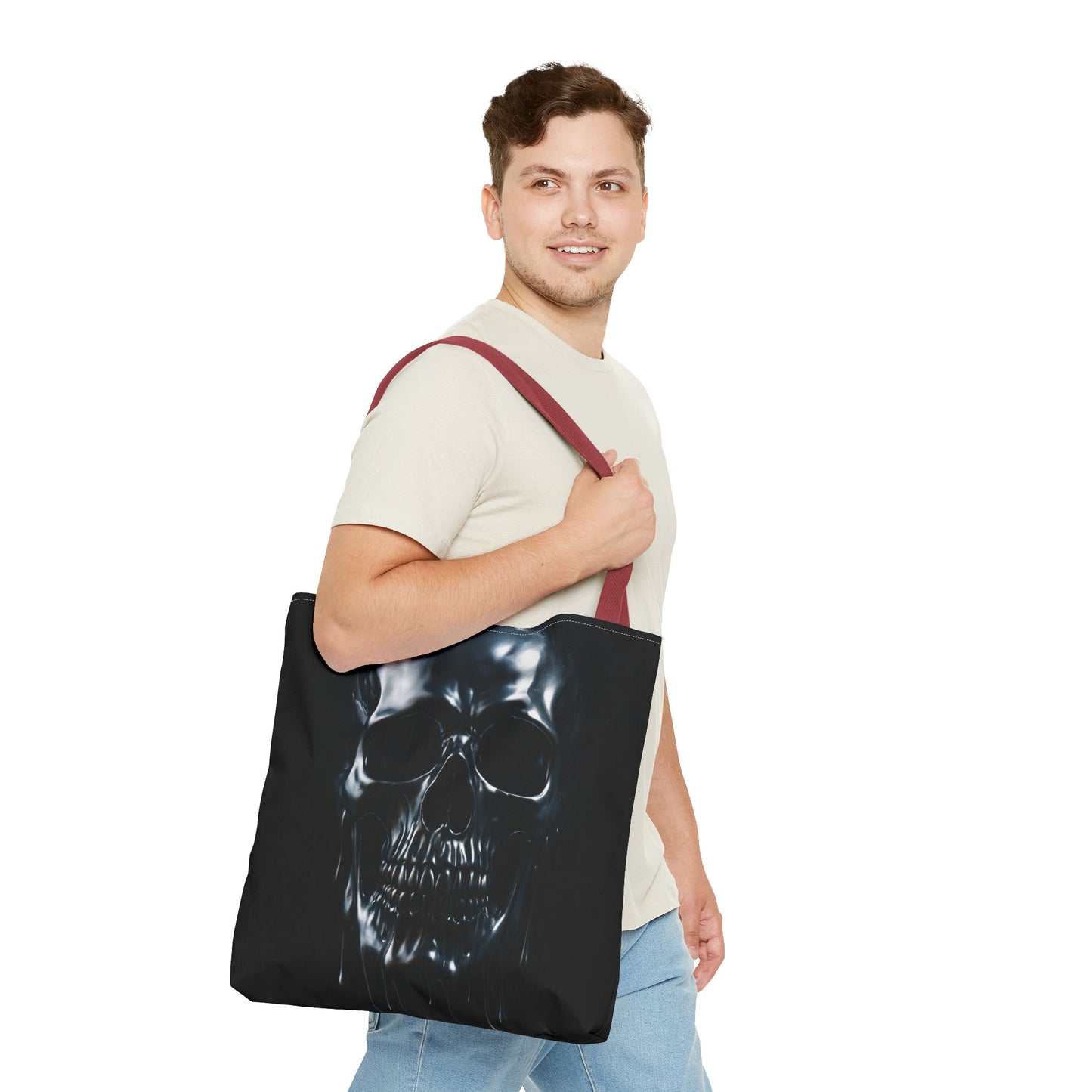 Gothic Skull Tote Bag, Edgy Fashion Accessory, Perfect for Halloween, Unique Gift Idea, Stylish Shopping Companion, All-Occasion Use