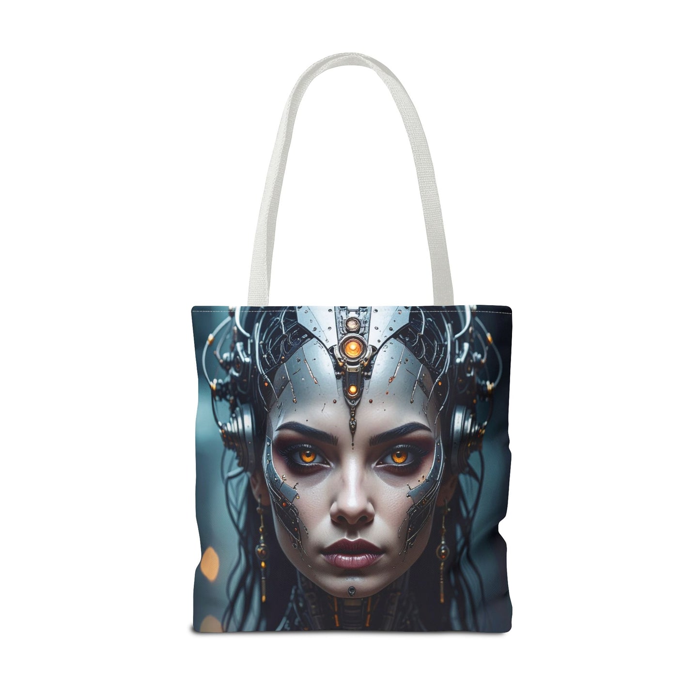 Futuristic Art Tote Bag, Cyberpunk Purse, Unique Shopping Bag, Sci-Fi Style Handbag, Statement Accessory for Geeks