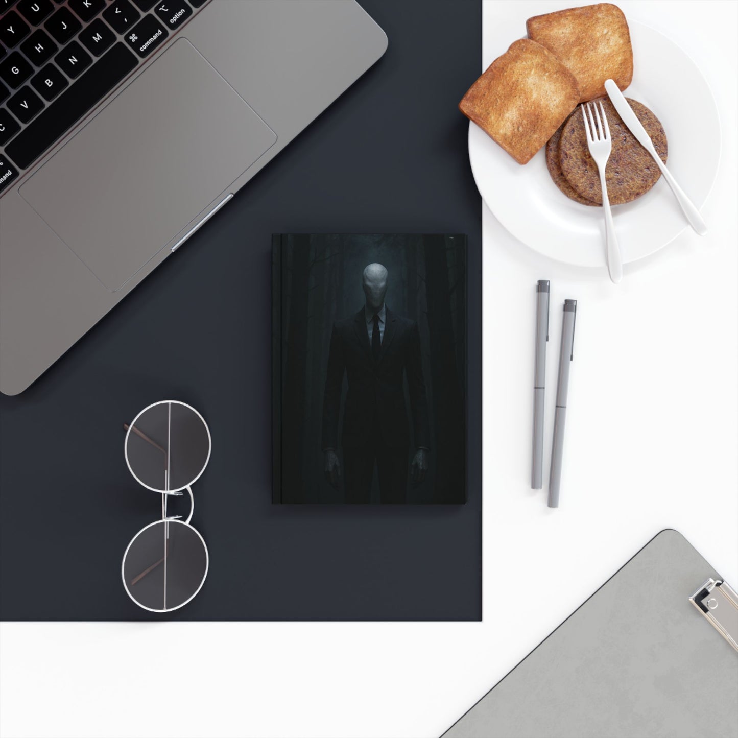 Dark Aesthetic Hard Backed Journal - Slender Man Design, Perfect for Writing, Journaling, Gifts, Haunted Themes, Spooky Decor