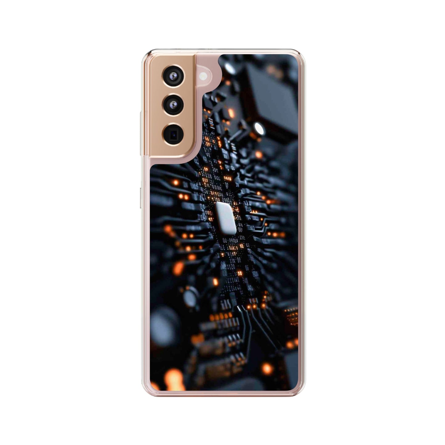 Clear Phone Case with Cyber Print