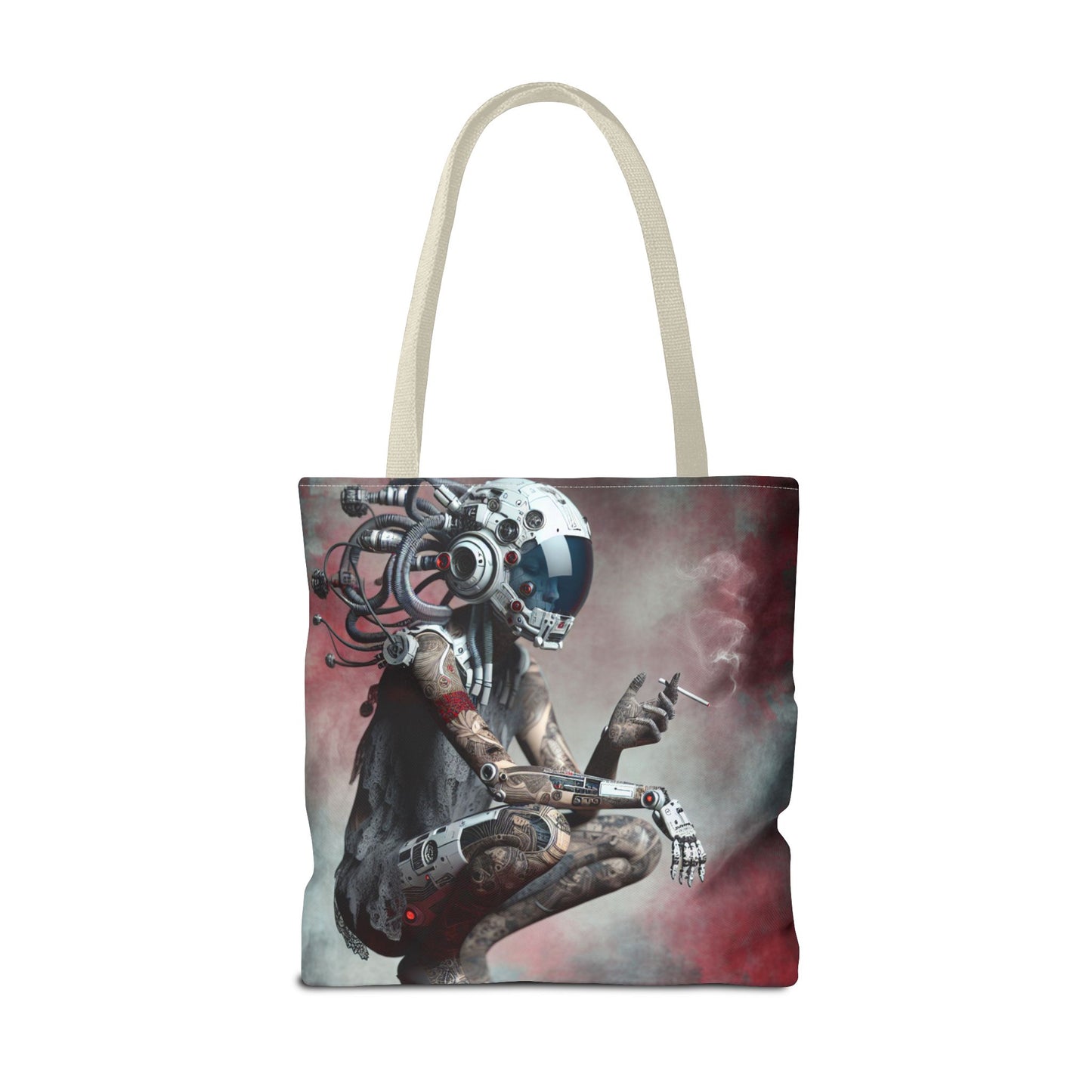 Futuristic Cyborg Tote Bag | Eco-Friendly Carryall for Sci-Fi Lovers, Gift for Tech Enthusiasts, Stylish Everyday Use