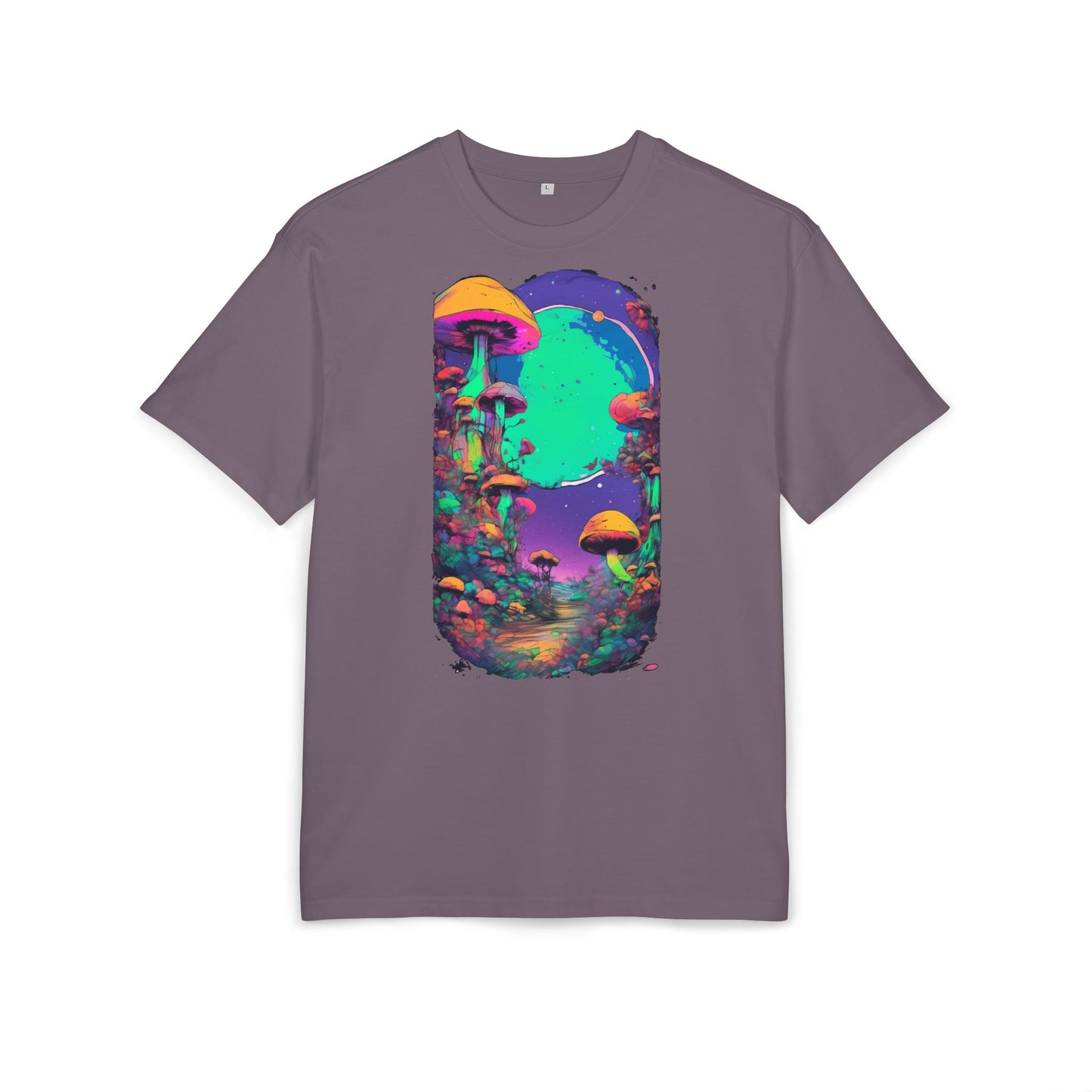 Psychedelic Mushroom Oversize Tee, Unisex Heavyweight Shirt, Bohemian Fashion, Festival Wear, Nature Lover Gift