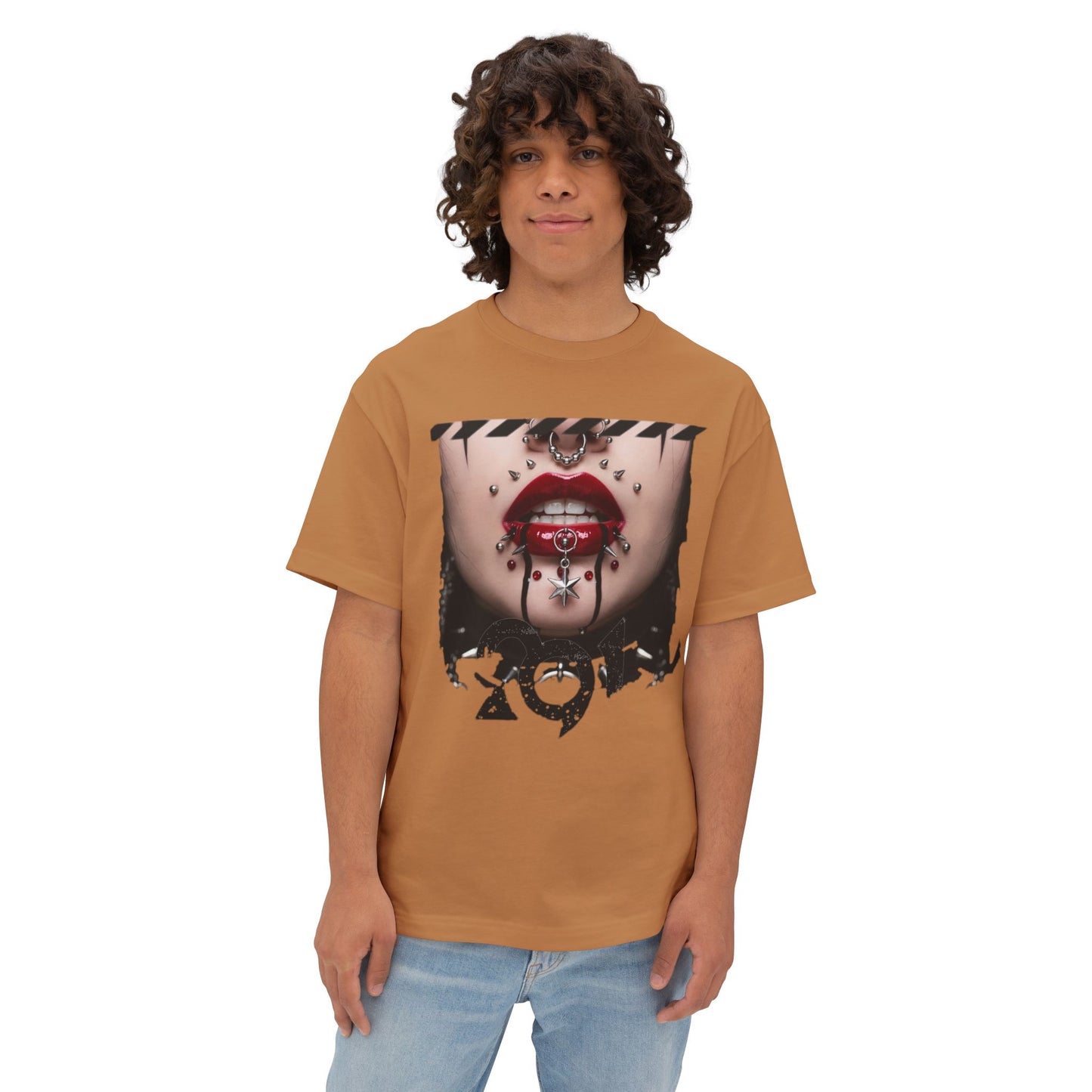 Chic Graphic Tee, Edgy Streetwear Top, Unisex Oversized T-Shirt, Artsy Casual Style, Fashion Statement Tee