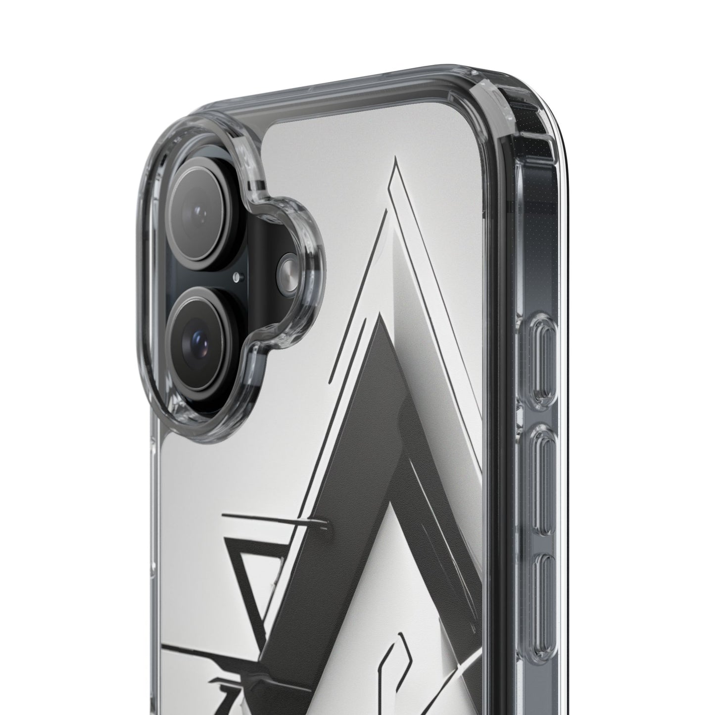Clear Phone Case with Abstract Edgy Design Print