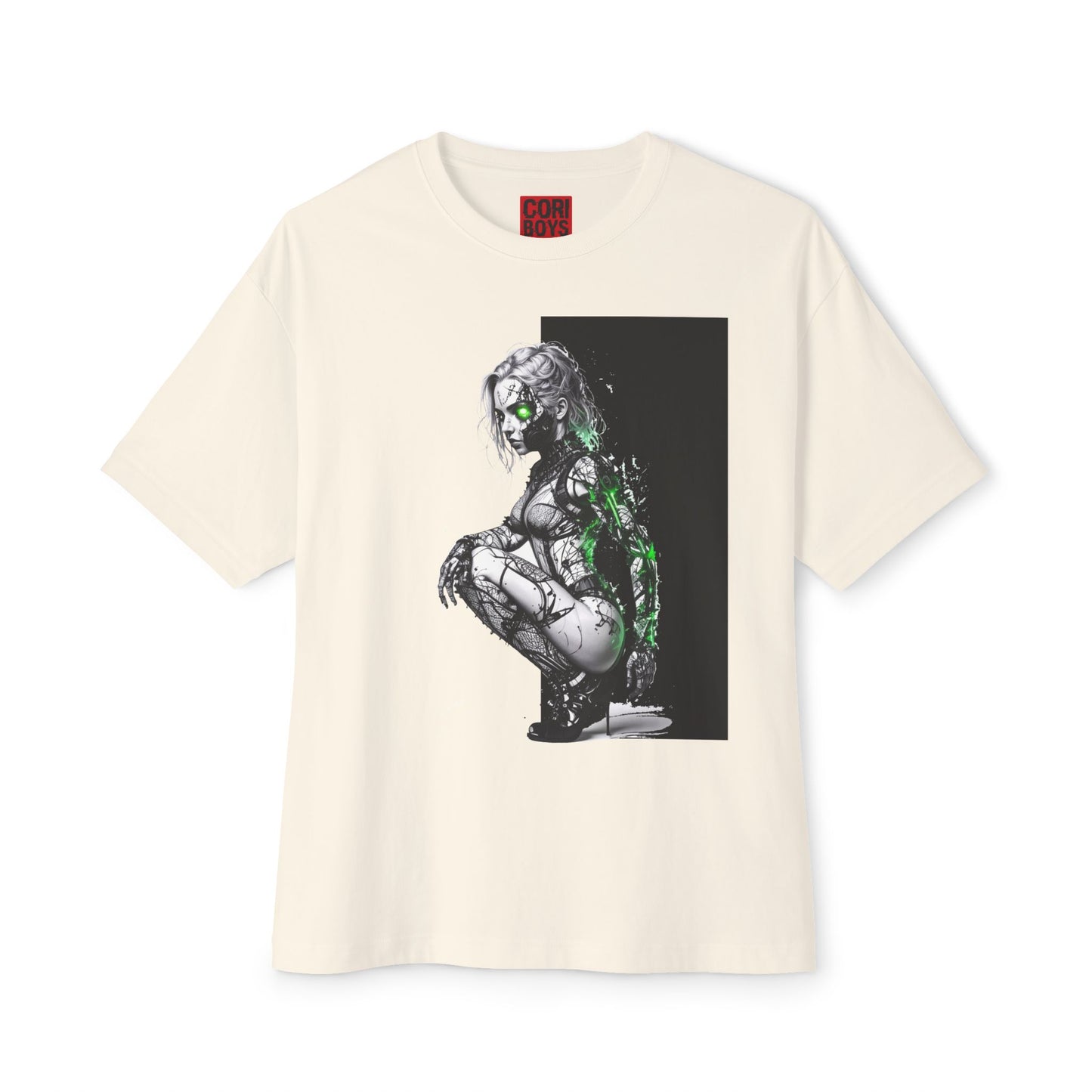 Cyberpunk-Inspired Unisex Oversized Tee, Streetwear T-Shirt, Graphic Tee for Art Lovers, Casual Wear, Unique Gift
