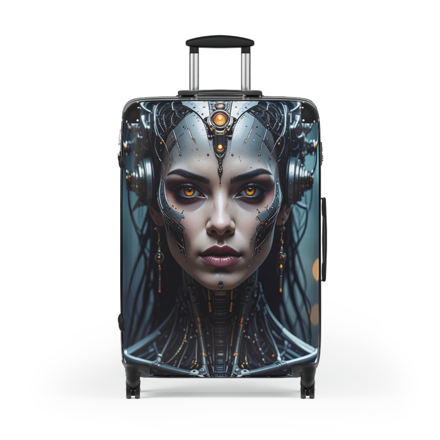 Futuristic Travel Suitcase - Unique Luggage, Stylish Carry-On, Personal Suitcase, Boho Vacation Bag, Robot Design