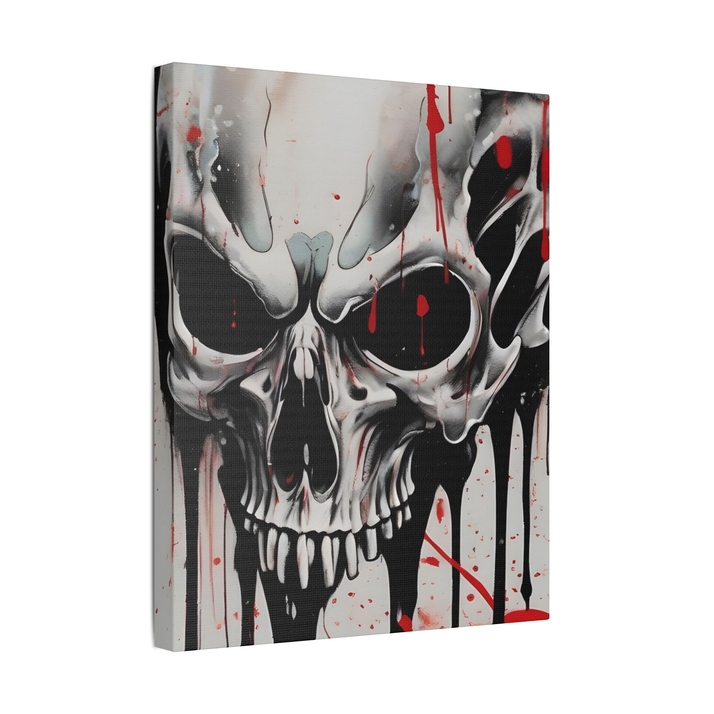 Skull Canvas Art, Edgy Wall Decor for Gothic, Halloween, and Alternative Aesthetics, Perfect for Home or Studio