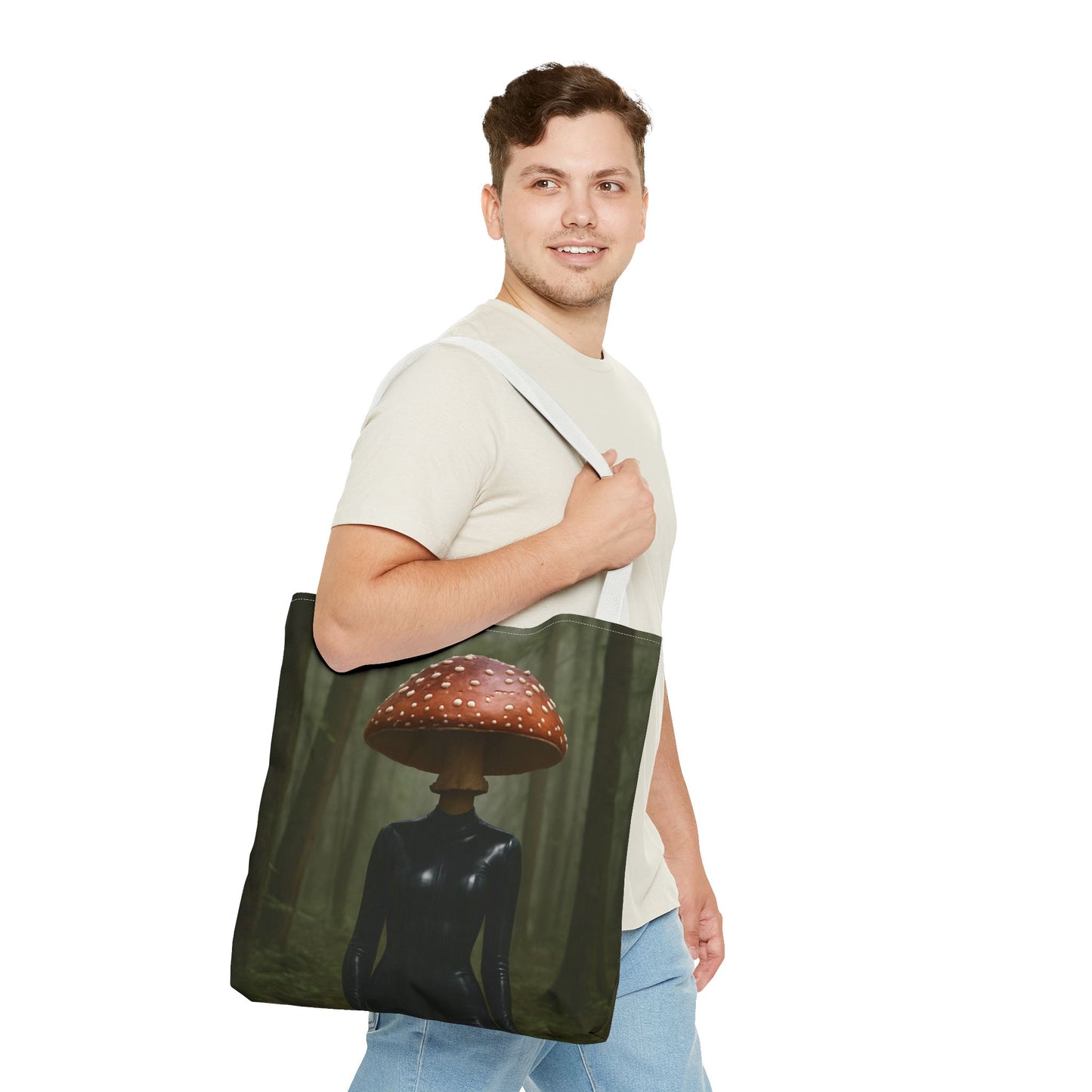 Whimsical Mushroom Tote Bag, Eco-Friendly Carryall, Gift for Nature Lovers, Unique Shopping Bag, Festival Fashion