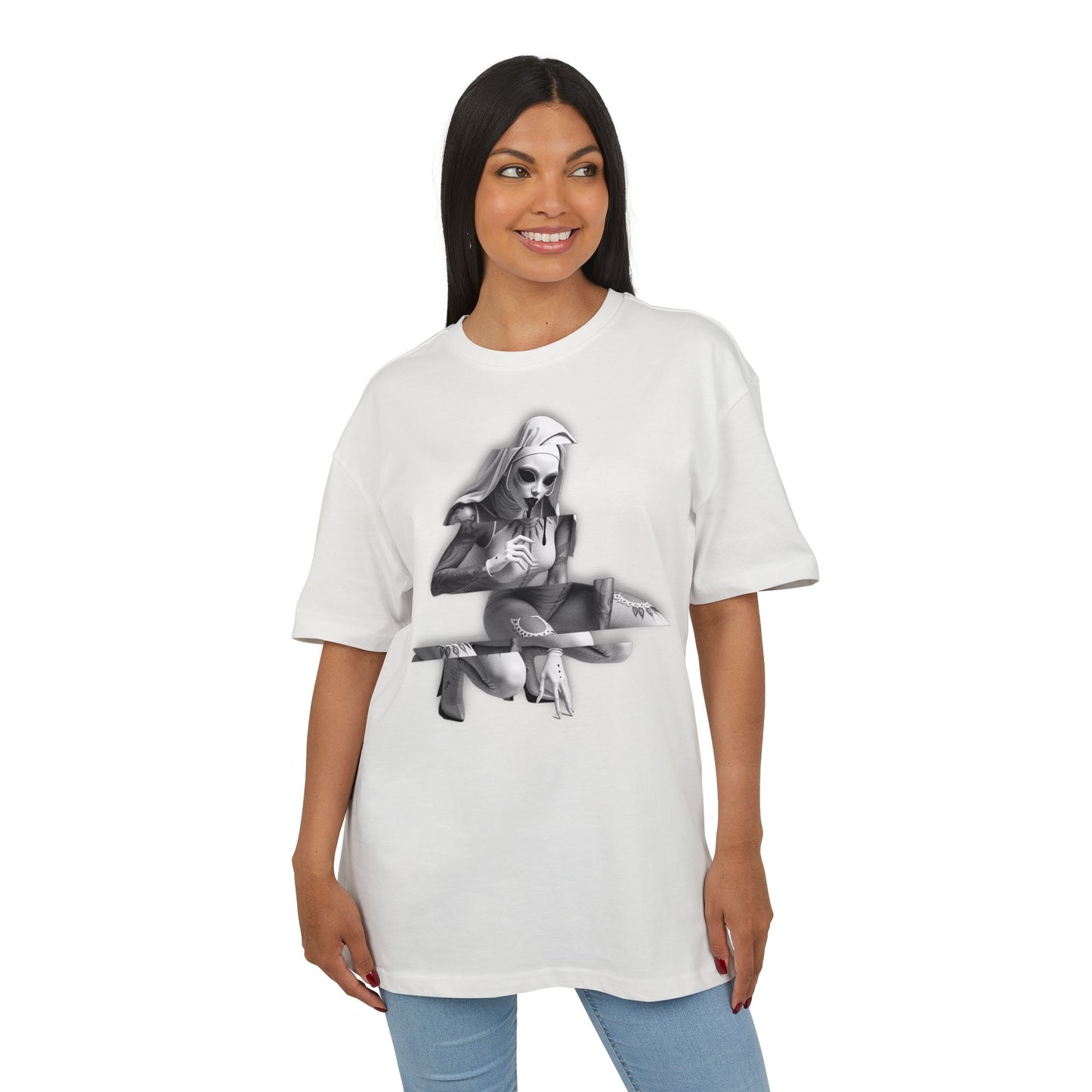 Unisex Heavy Oversize Tee with Horror Design