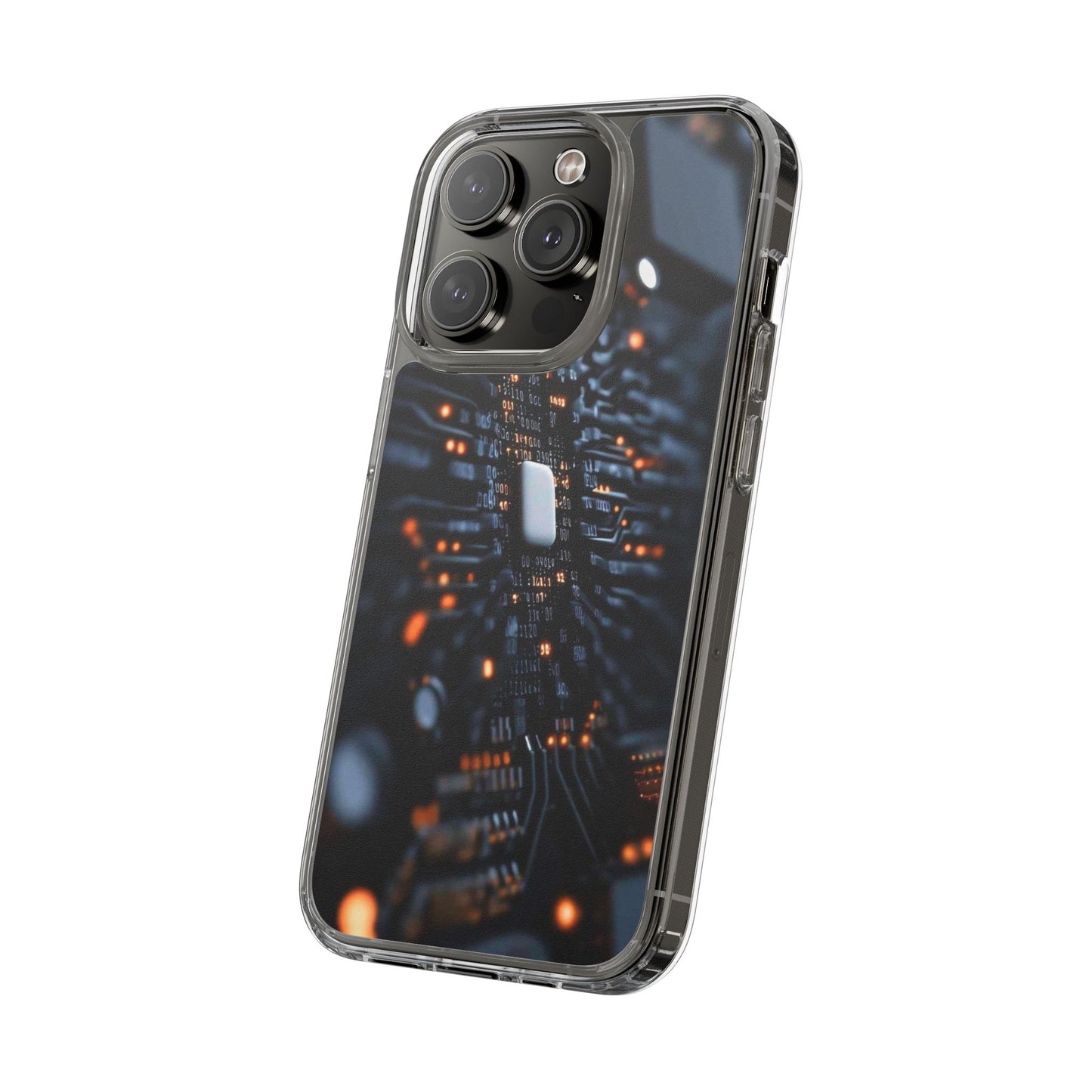 Clear Phone Case with Cyber Print