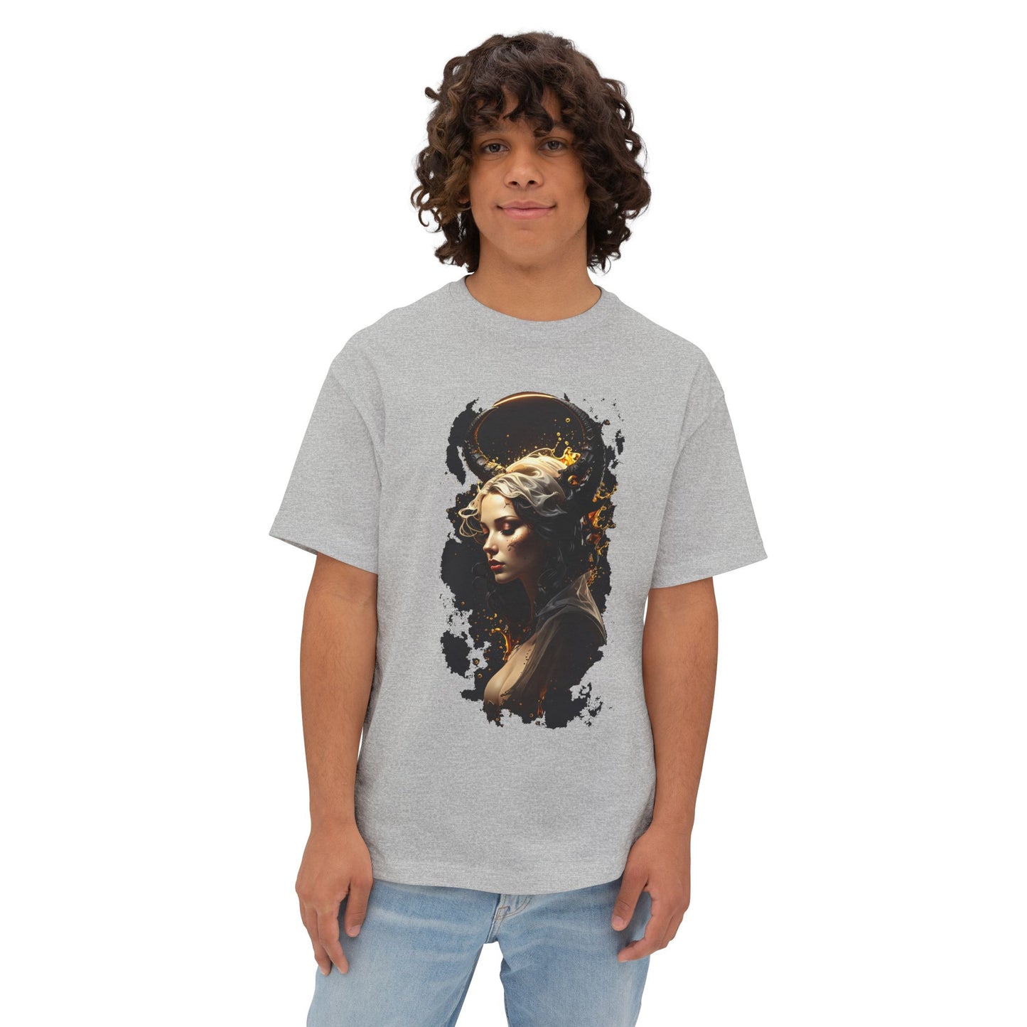 Artistic Oversized Tee with Abstract Portrait, Unisex Graphic Tee, Casual Streetwear, Perfect Gift for Art Lovers, Unique Summer Shirt