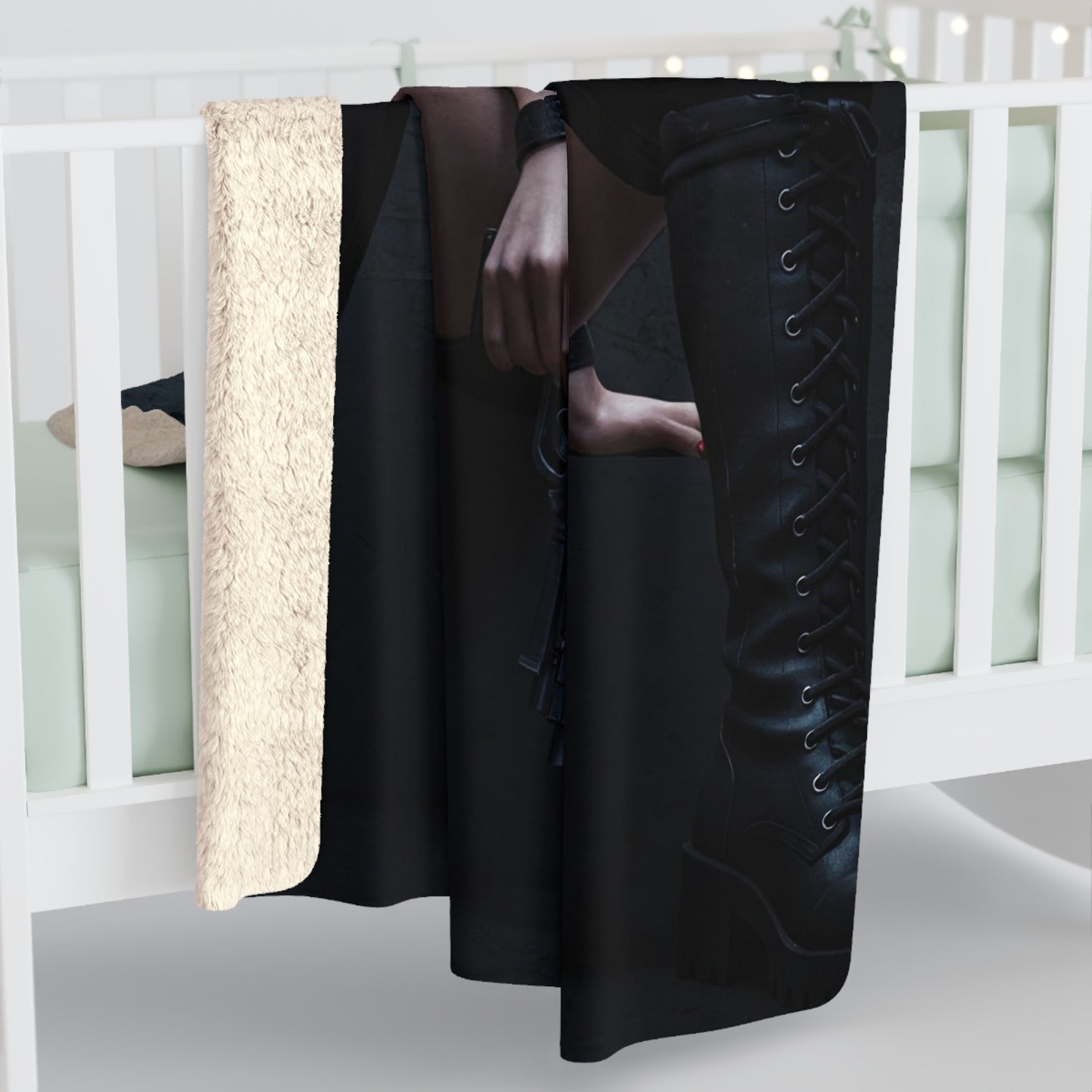 Cyber Sherpa Fleece Blanket - Cozy Cyberpunk Decor for Home