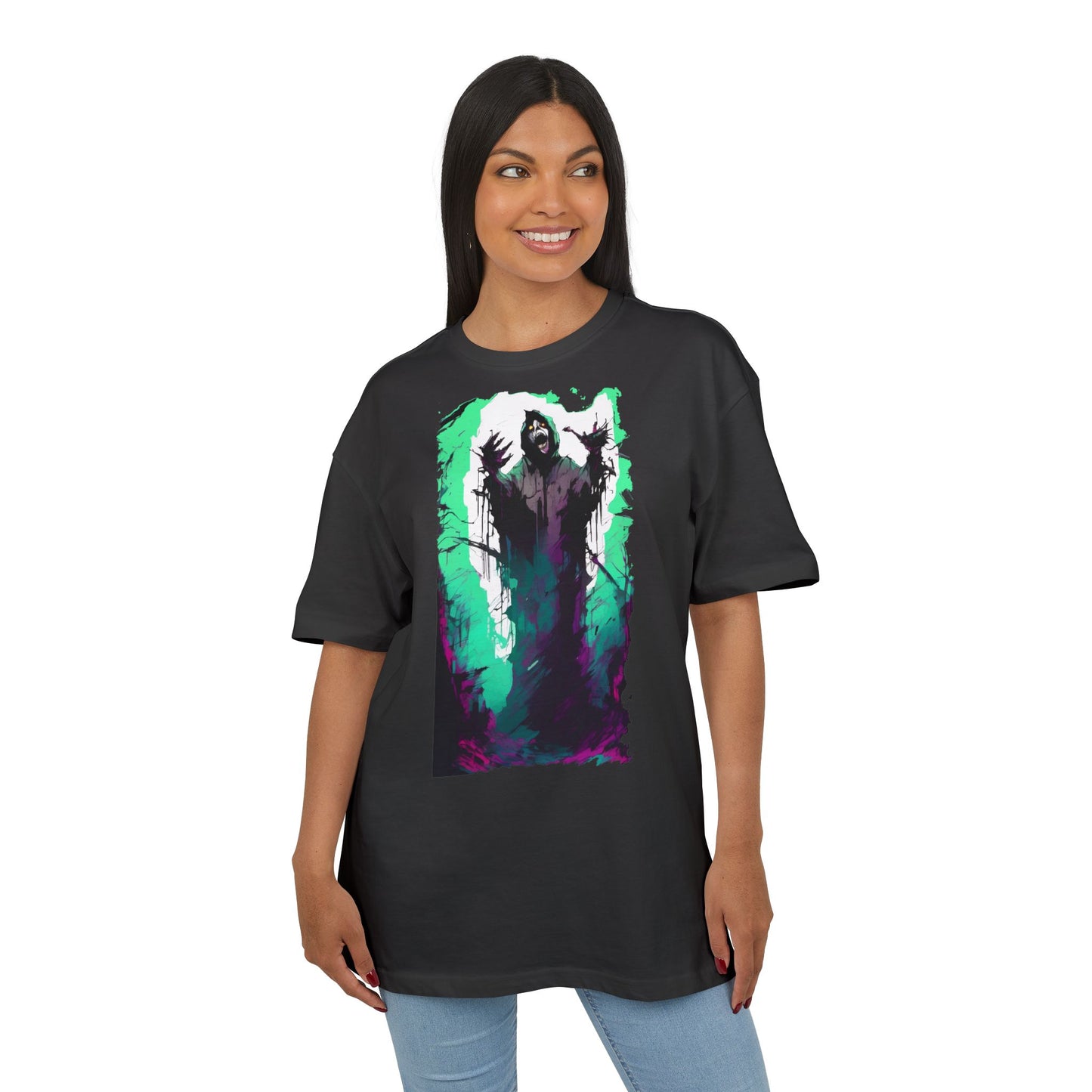 Mystical Oversized Tee - Unisex, Artistic Graphic Tee, Casual Wear, Gift for Art Lovers, Spooky Vibes Shirt
