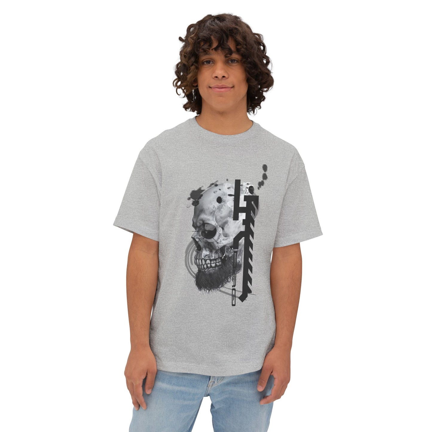 Gothic Skull Oversized Tee, Unisex Graphic T-Shirt, Edgy Streetwear Top, Alternative Fashion Apparel, Casual Wear for Events