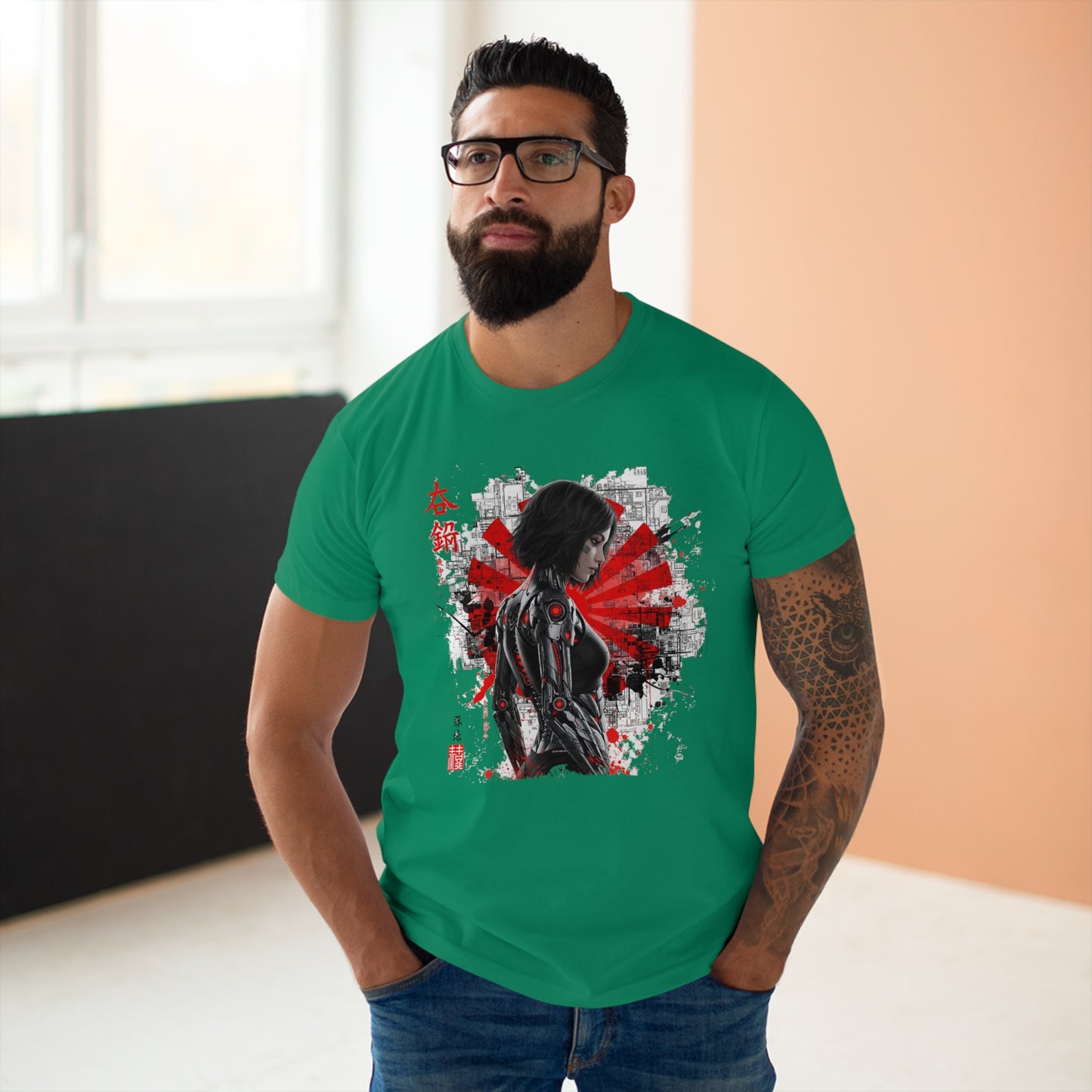 Cyber Samurai Graphic T-Shirt, Unisex Graphic Tee, Anime Shirt, Japanese Art T-Shirt, Gift for Nerds, Cosplay Apparel